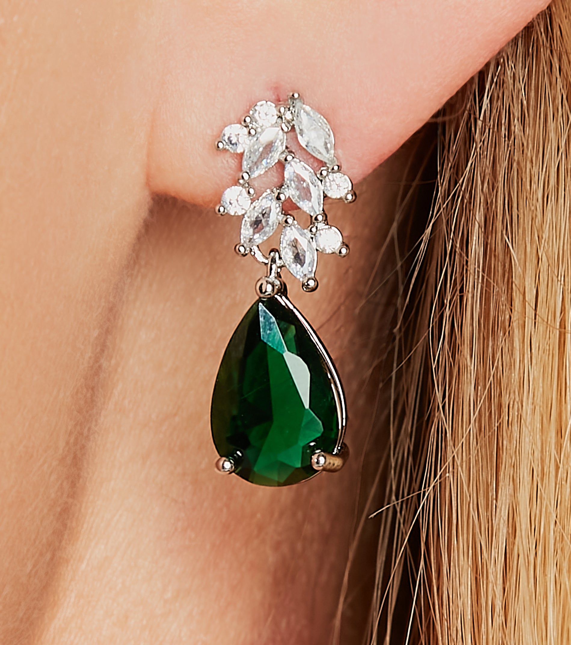 Sophisticated Chic Gemstone Rhinestone Earrings