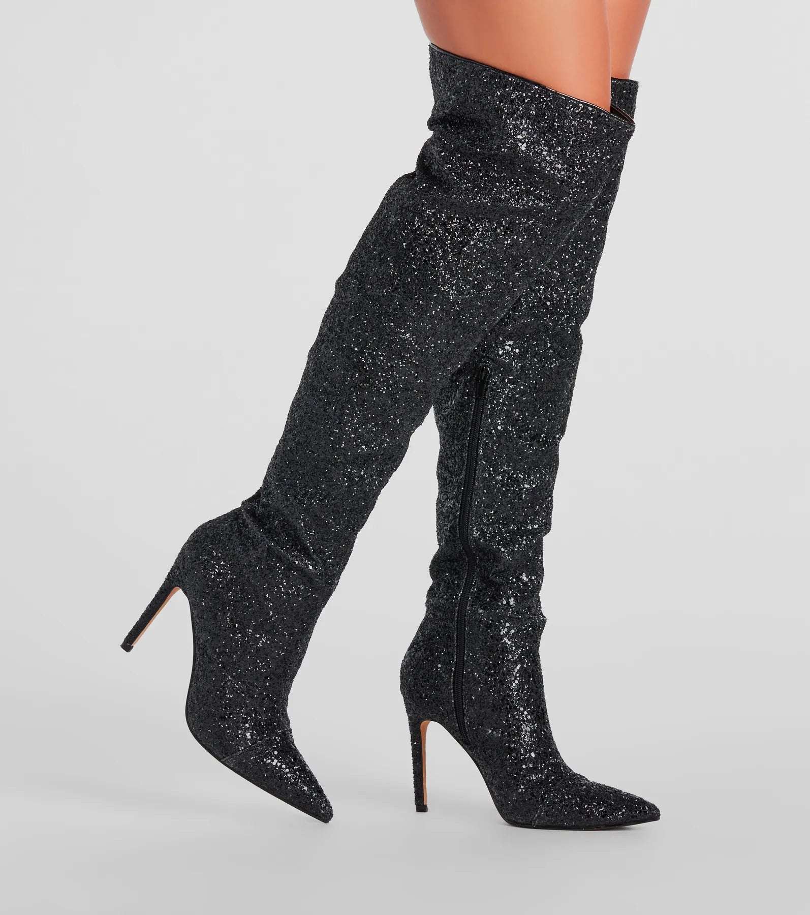 Truly Sparkled Glitter Over-The-Knee Boots