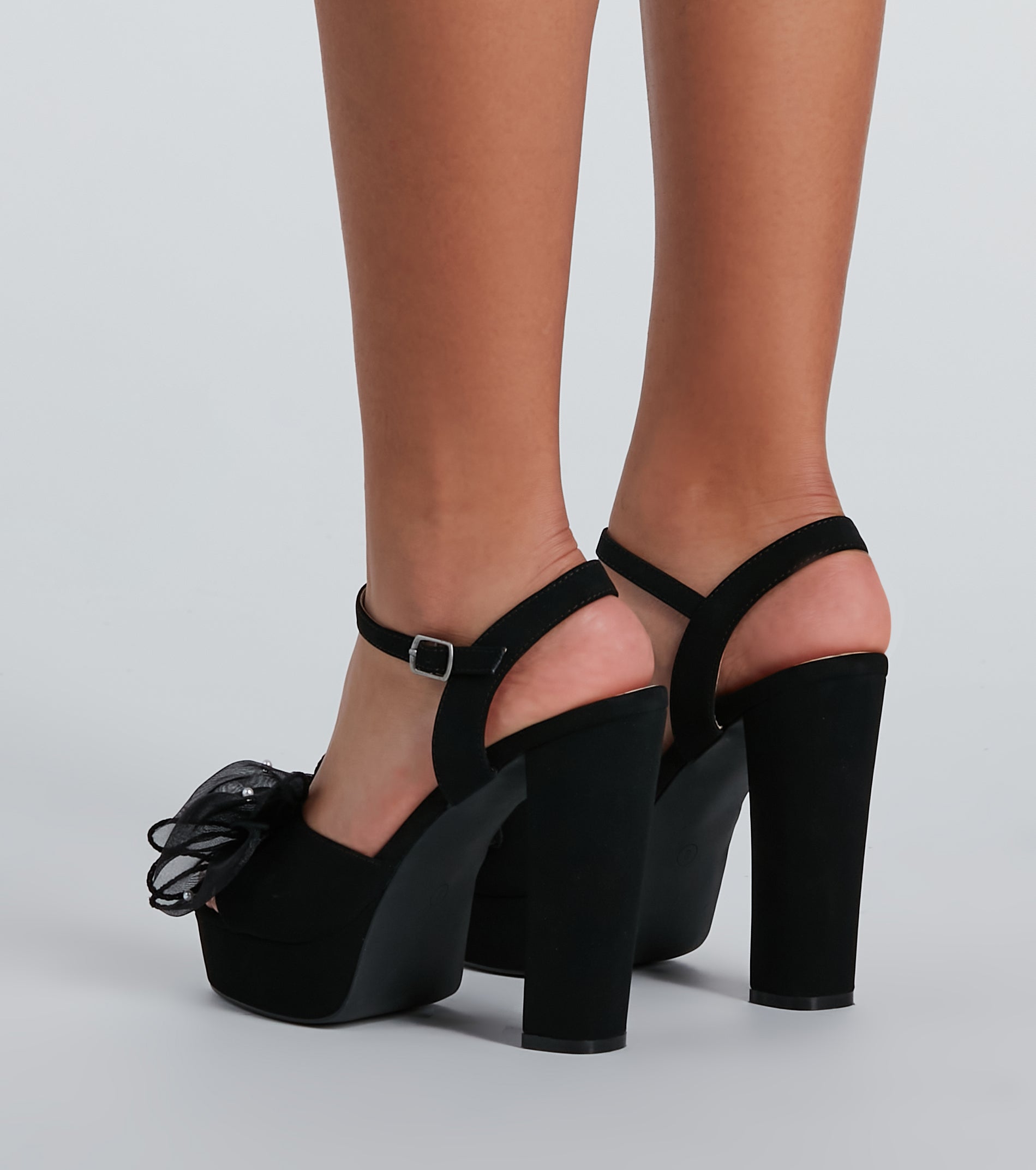 Perfect Present Bow Platform Block Heels