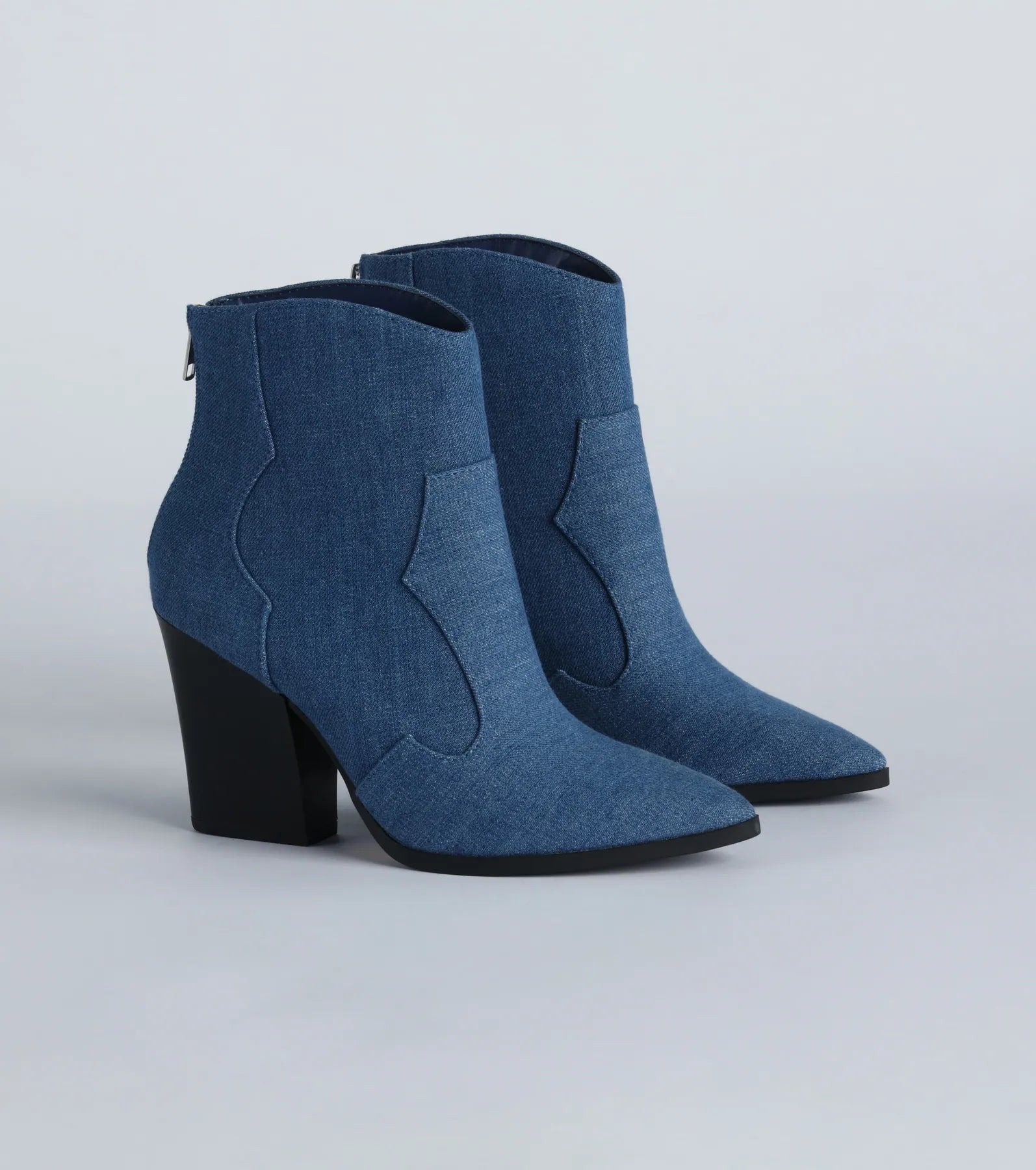 Country Nights Denim Western Booties