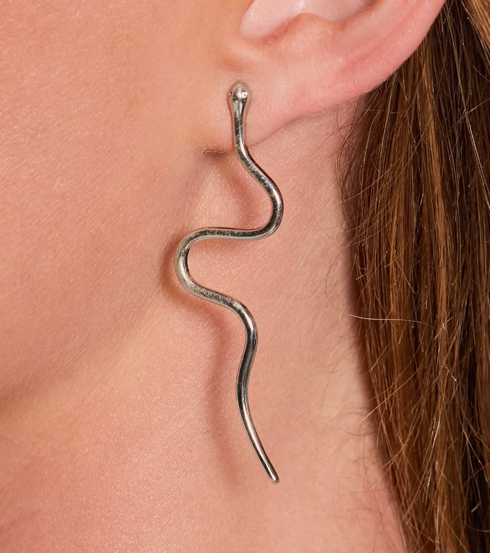 Edgy Charm Twisted Snake Statement Earrings