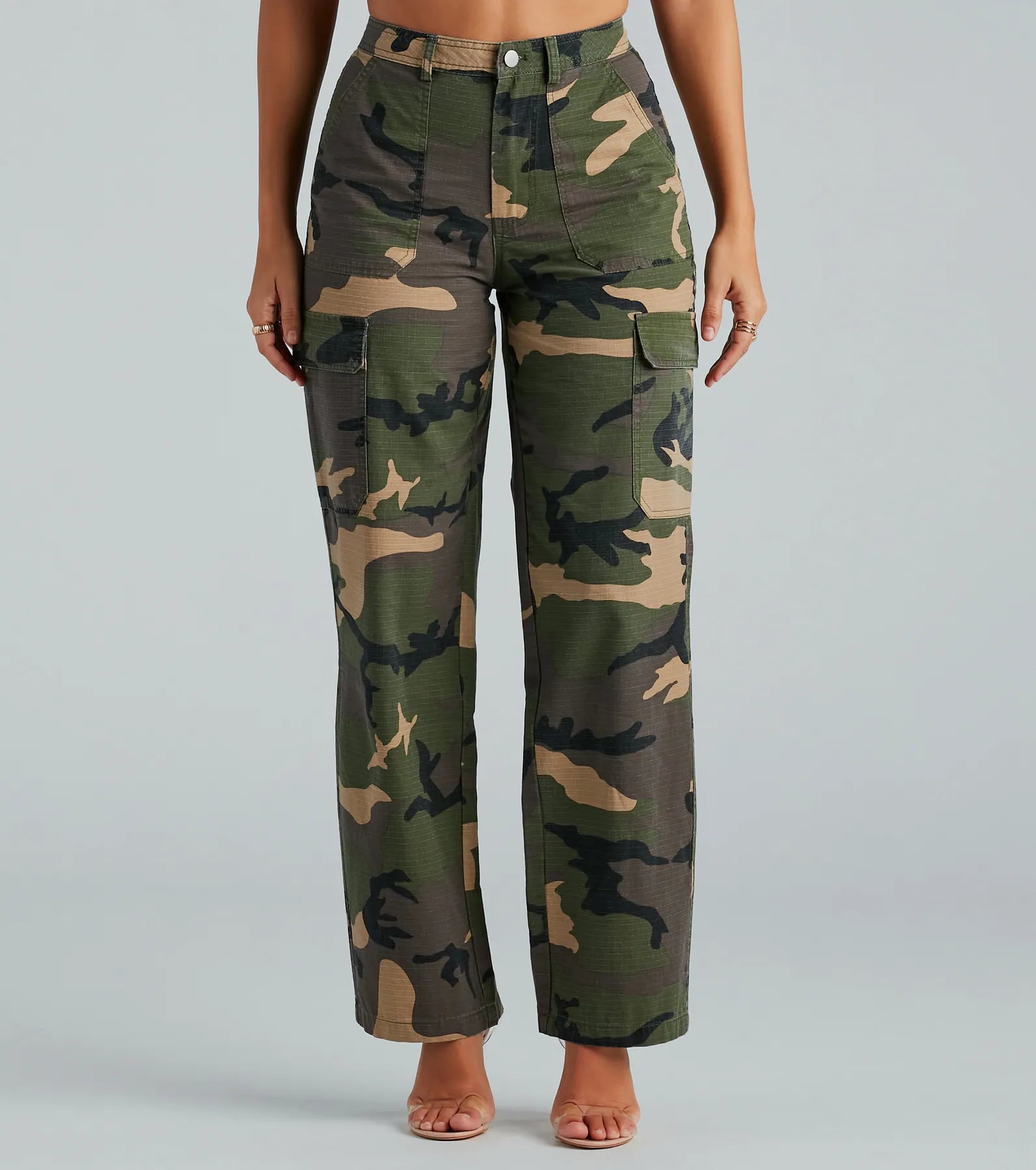 Play Fair High-Rise Camouflage Cargo Pants