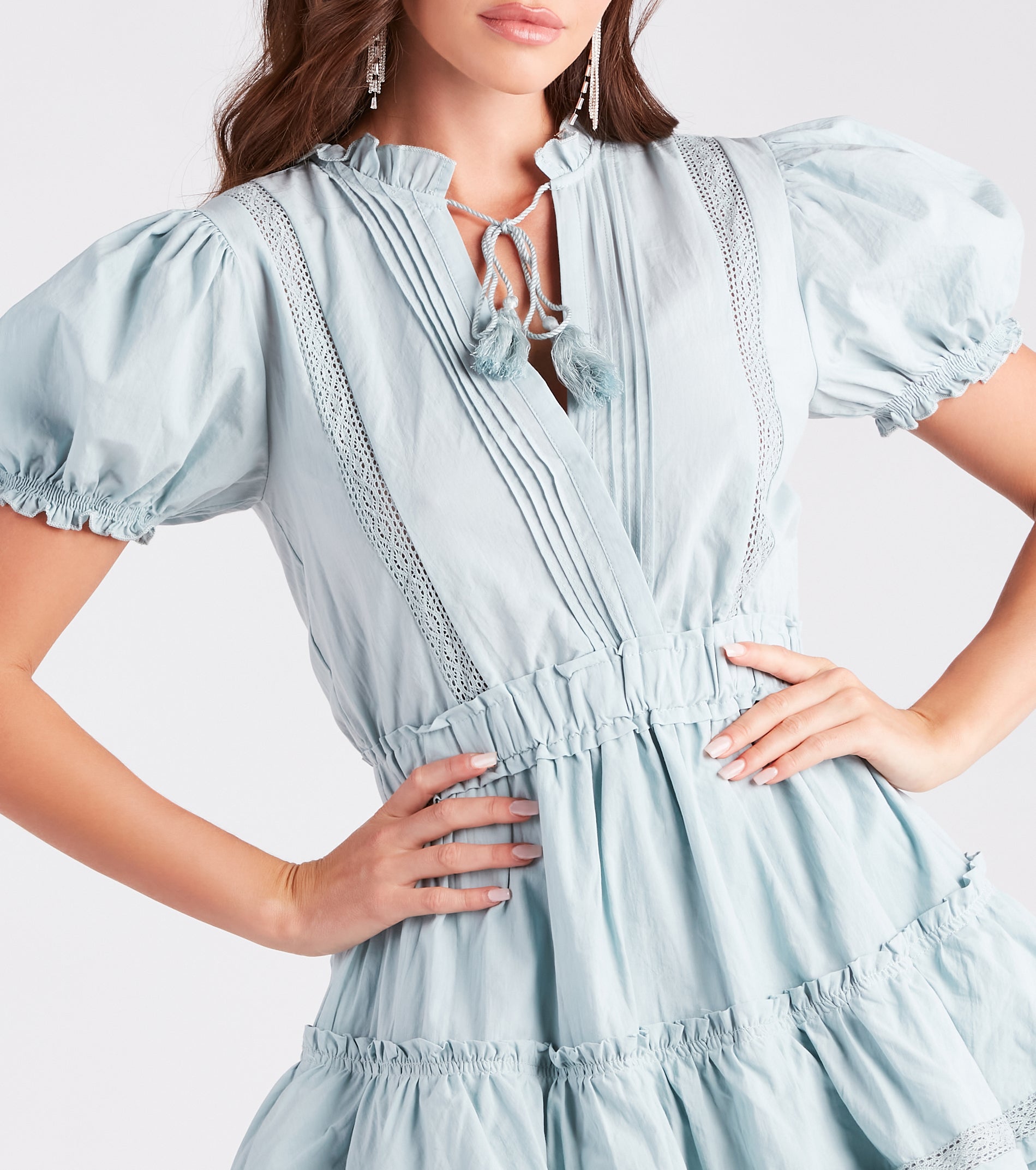 Chic Summer Days Ruffled Cotton Skater Dress