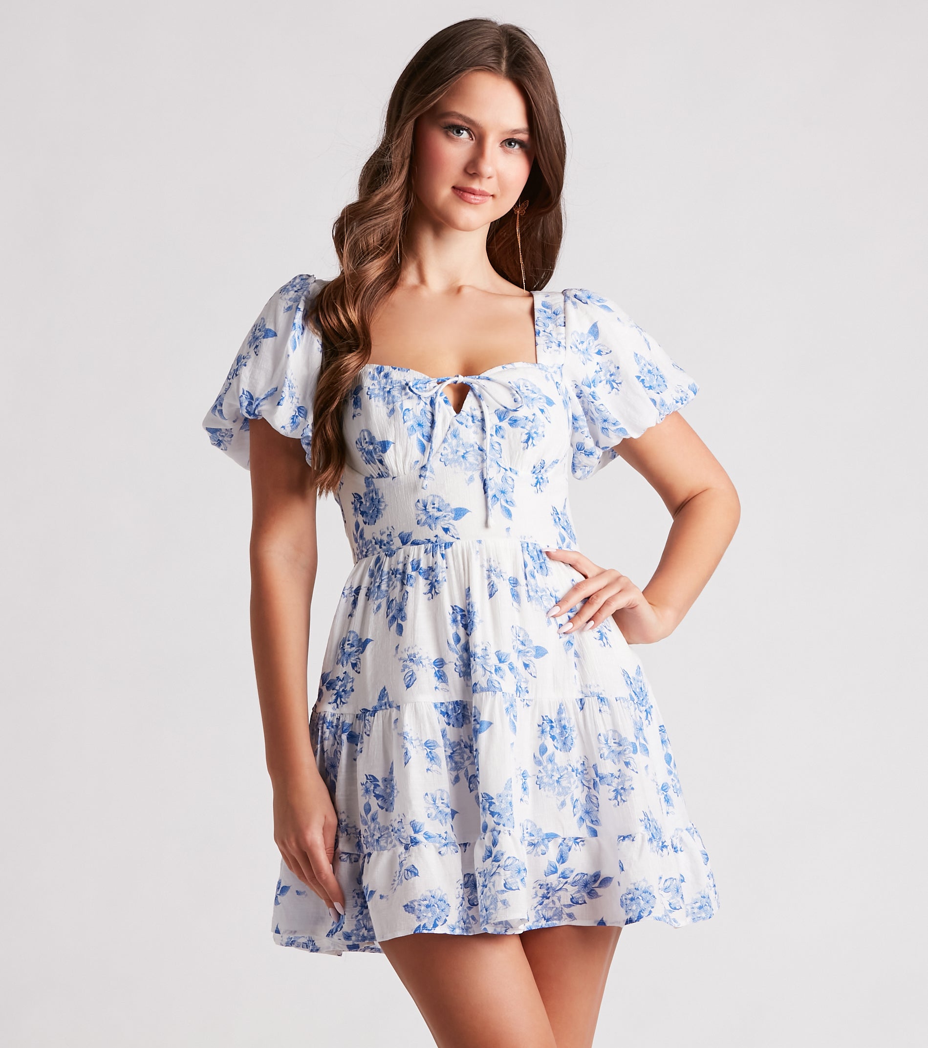 Vineyard Gal Floral Woven Skater Dress