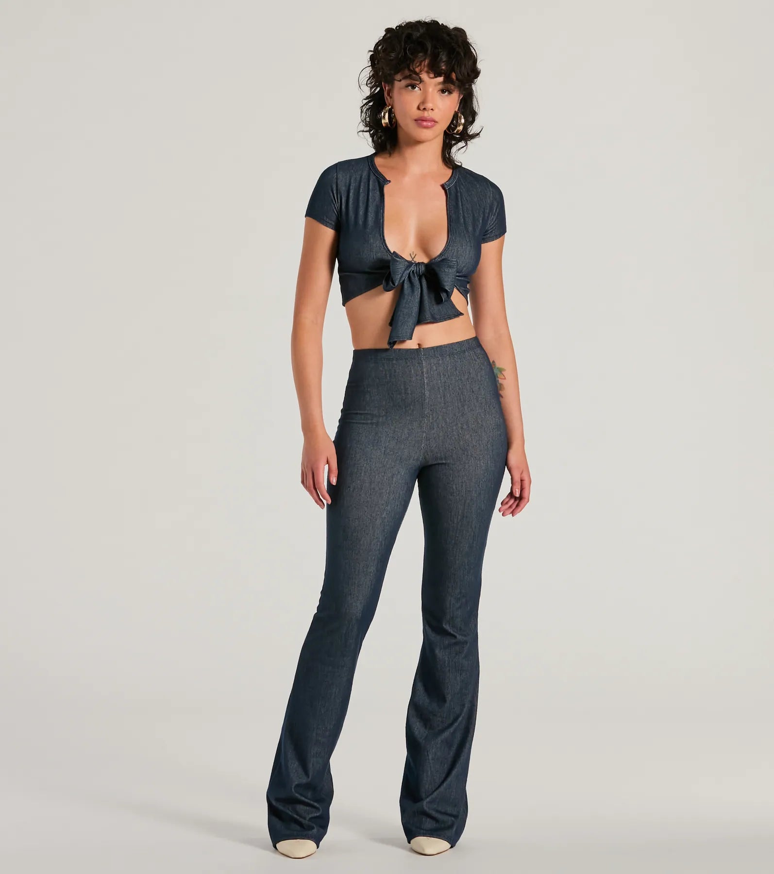 Cause A Commotion High Rise Flare Denim Pants