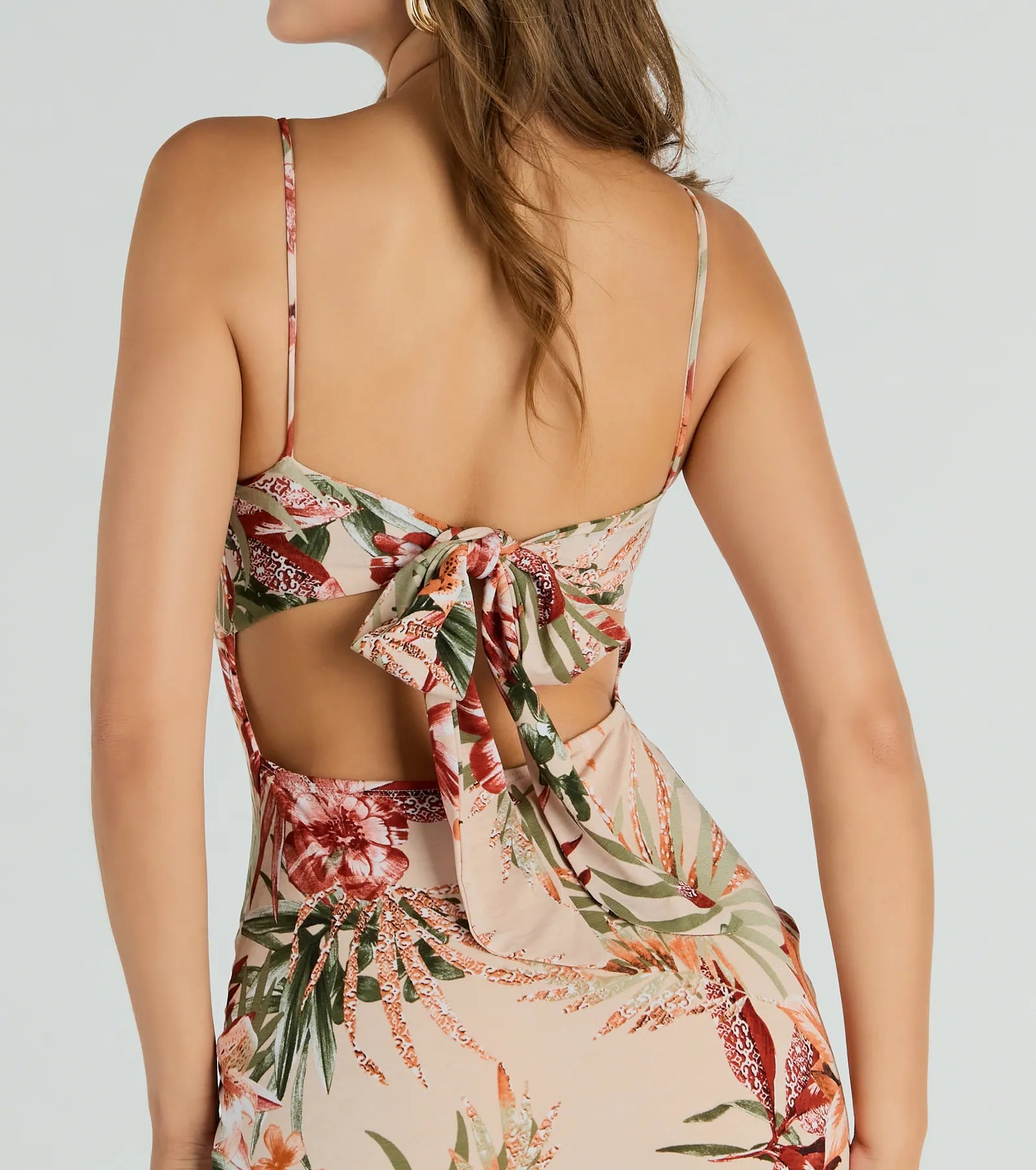 Currently In Paradise V-Neck Tropical Midi Dress