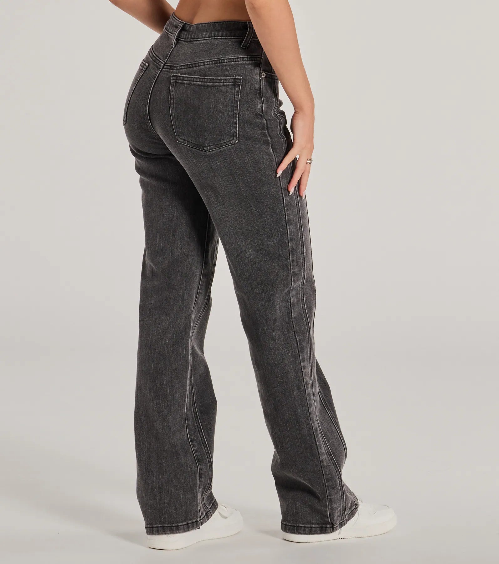 Make A Seam High-Rise Straight Leg Denim Jeans