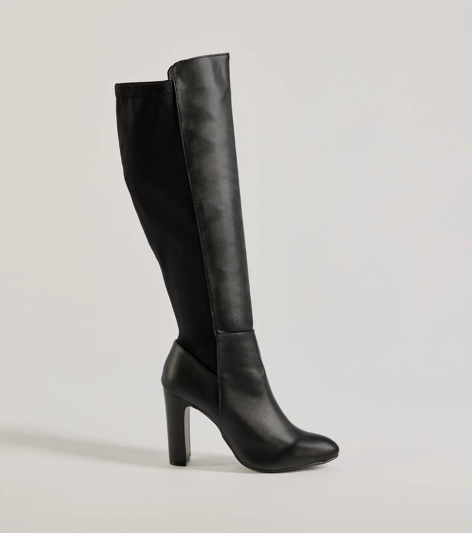 Looking Sleek Under-The-Knee Block Heel Boots