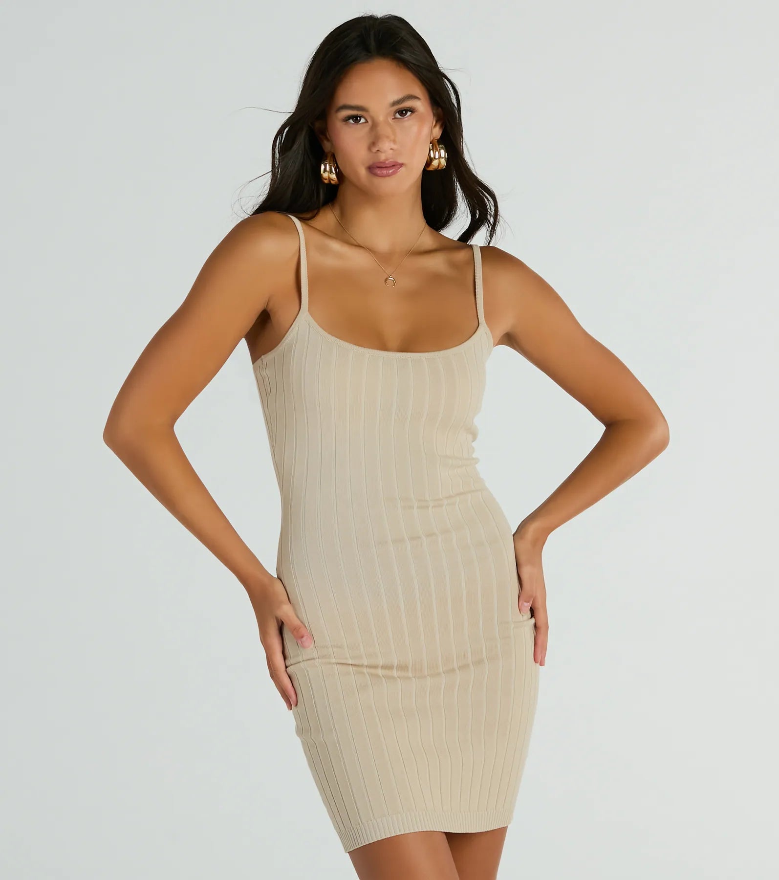 Simple Staple Ribbed Knit Bodycon Mini Dress