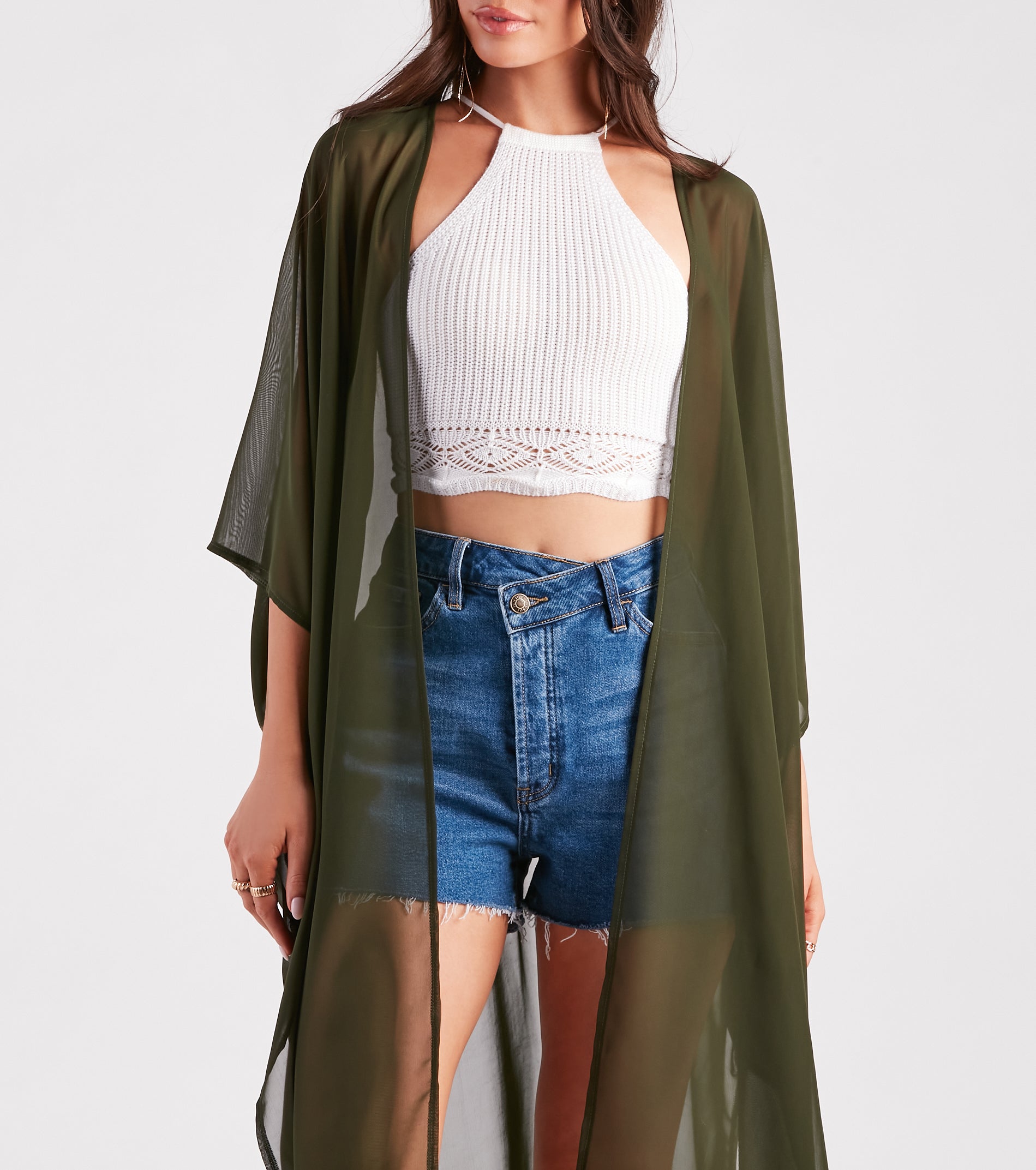 Arrived In Style Chiffon Sheer Kimono