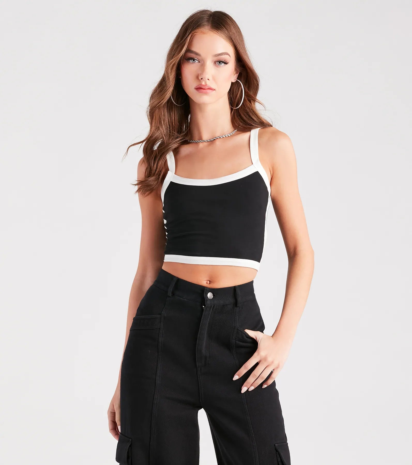 Retro Street Style Tank Crop Top