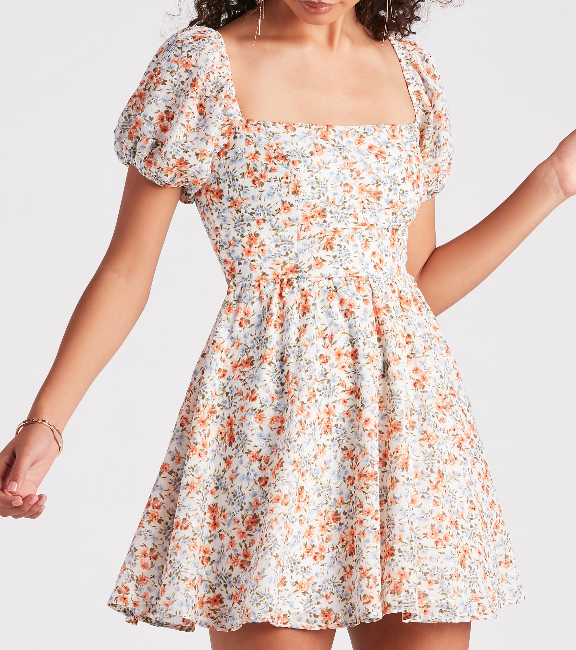 Always Charming Floral Eyelet Lace Dress