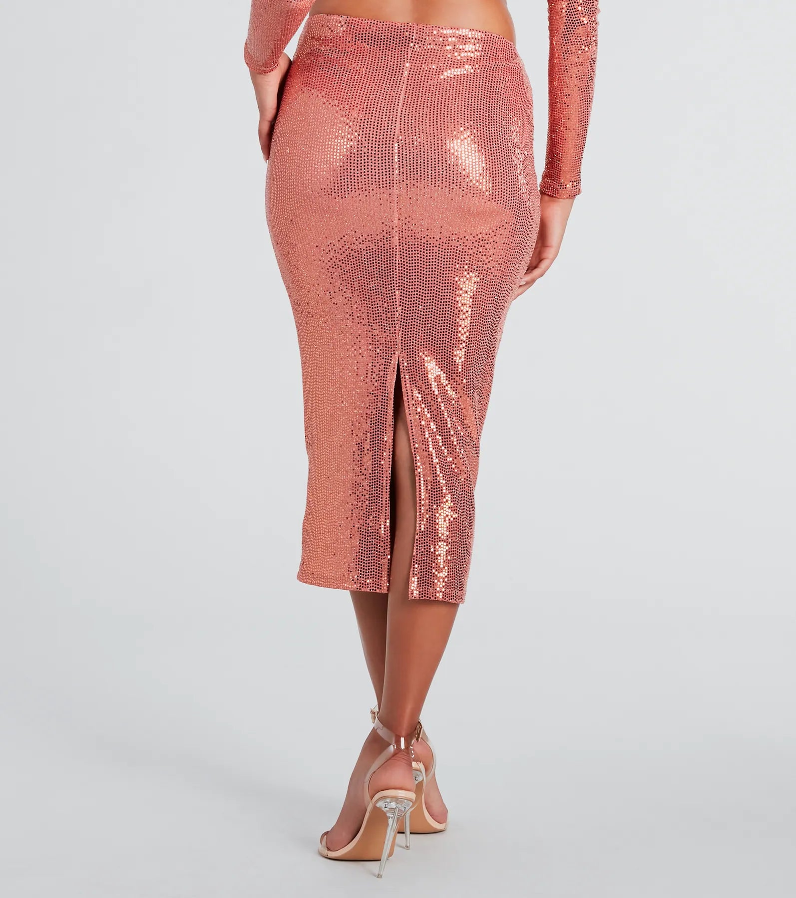 Enticing Sparkle Sequin Midi Skirt