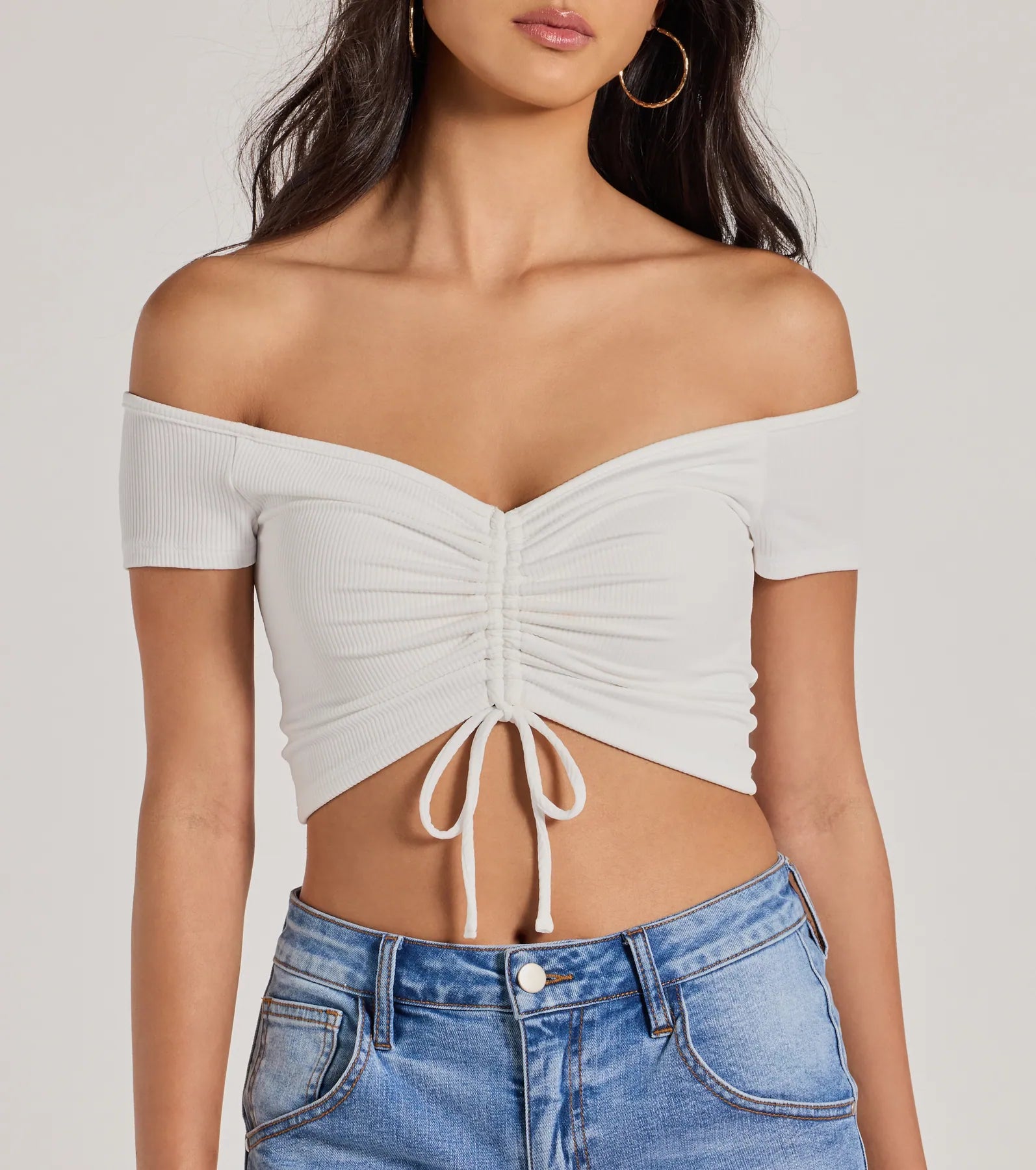 Sweet One Off-The-Shoulder Crop Top