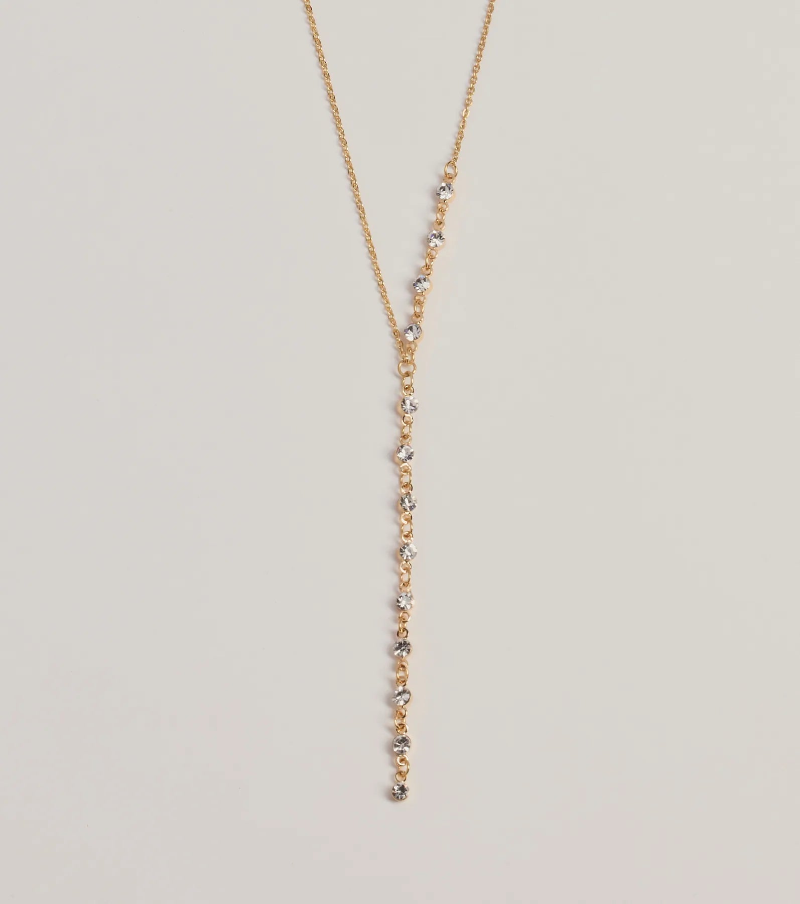 Dainty Sparkle Rhinestone Lariat Necklace