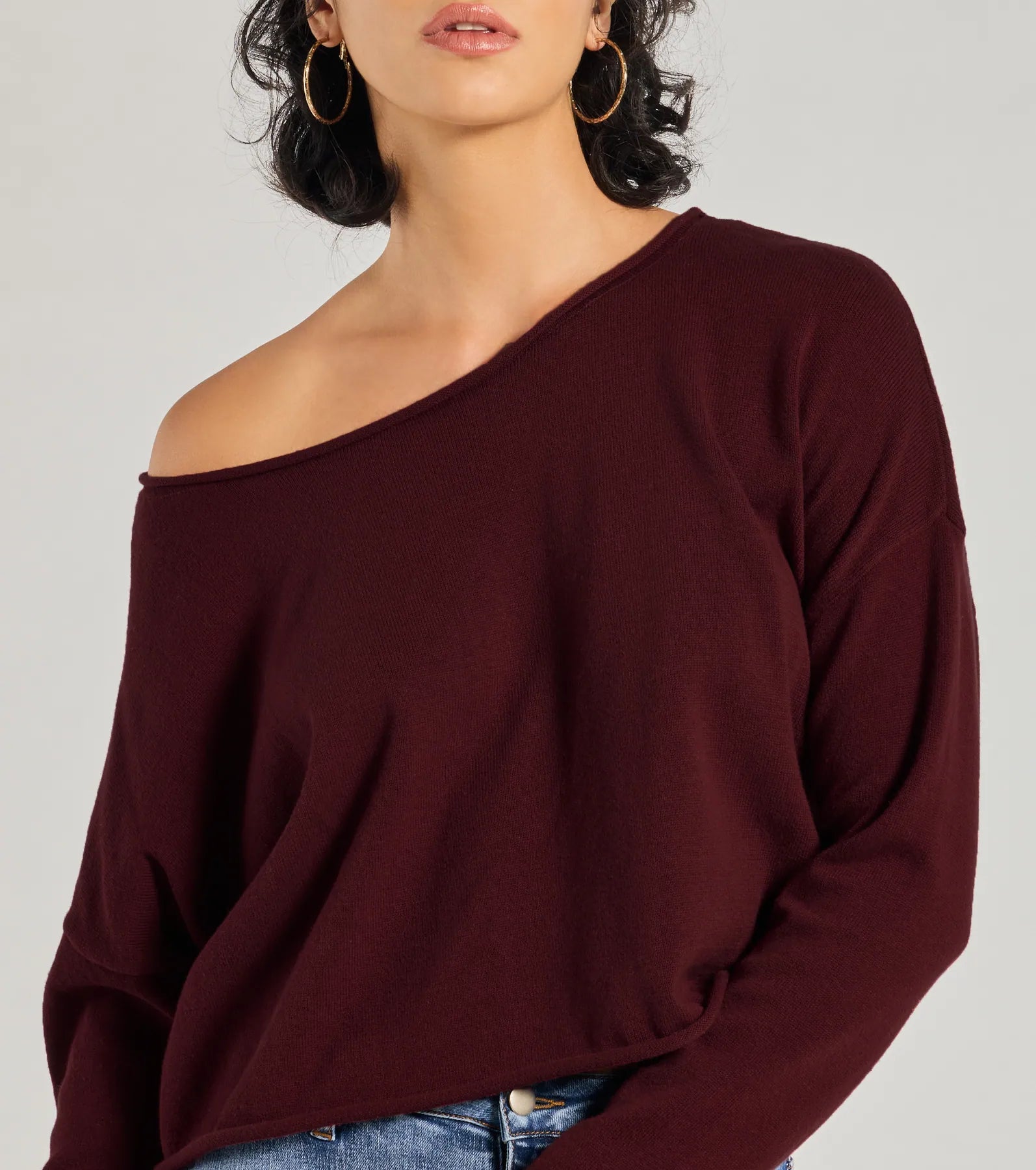 Classic Chic Asymmetrical Cropped Pullover Sweater