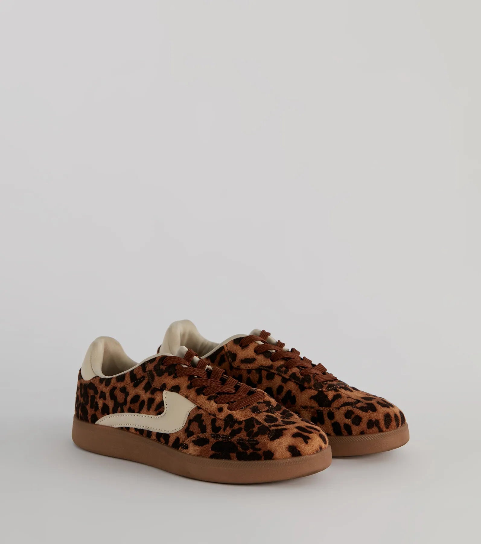 Wildly Cute Leopard Faux Suede Sneakers