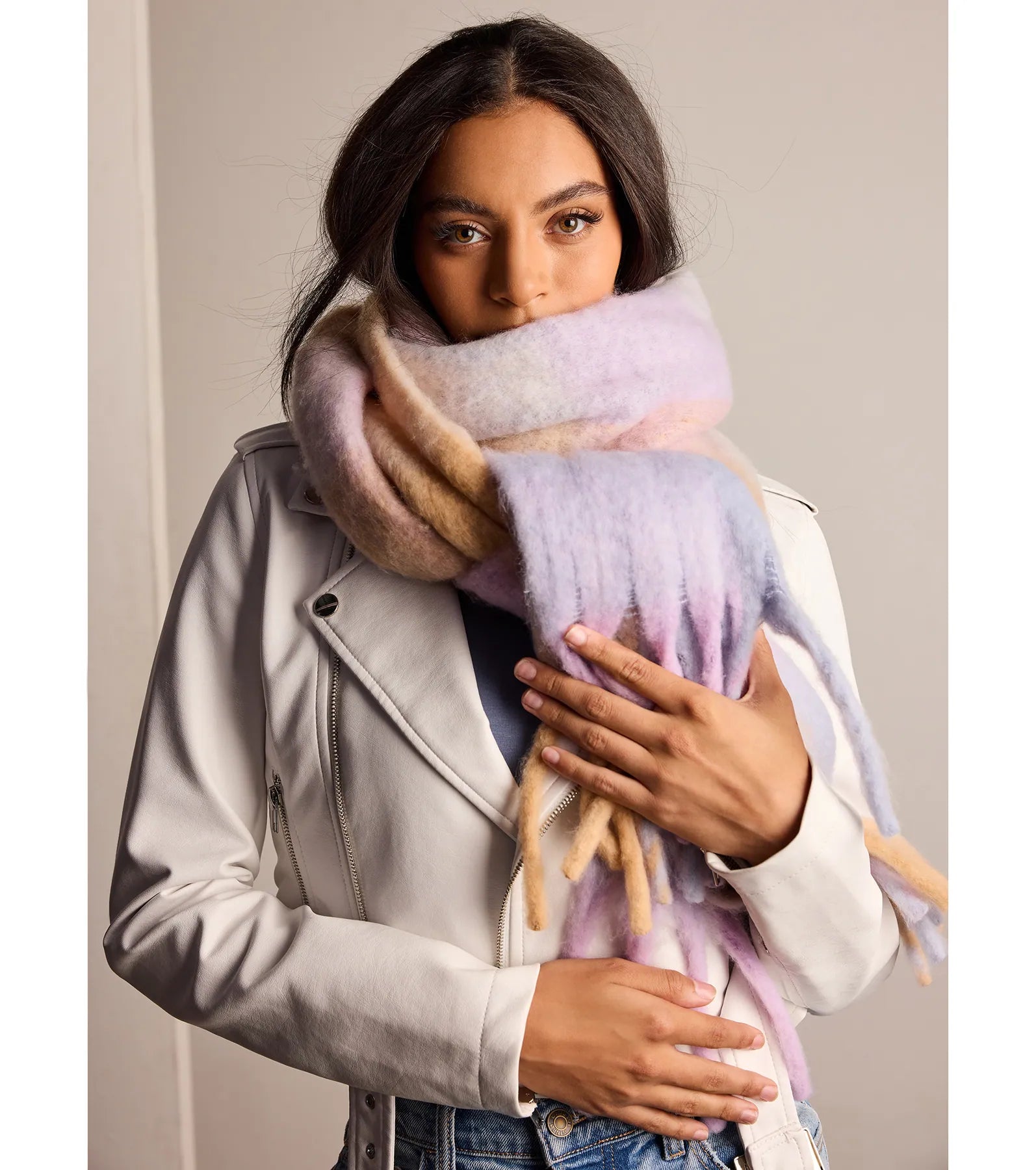 Pastel Chic Colorblock Scarf