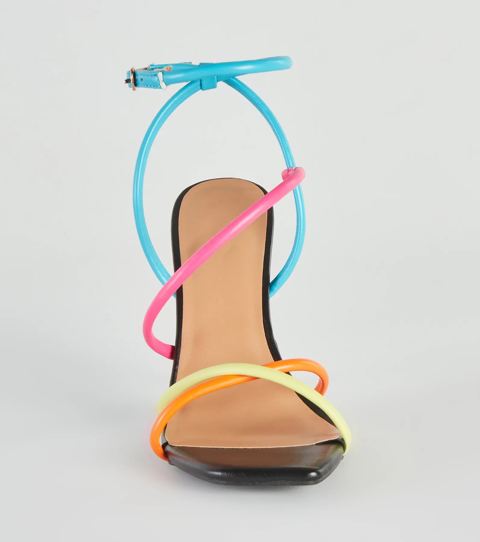 Stylish Flair Multi-Colored Strappy Stiletto Heels