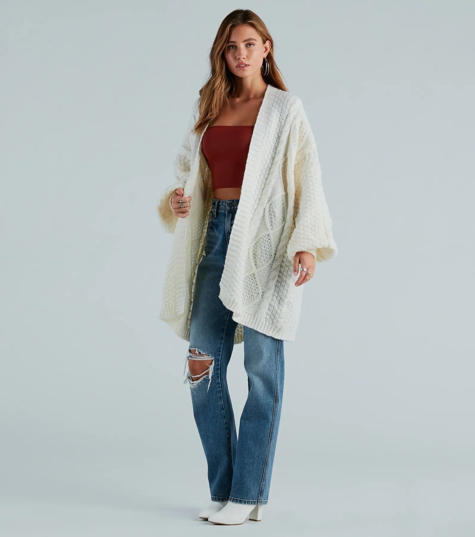 Coziest Cutie Oversized Cable Knit Cardigan