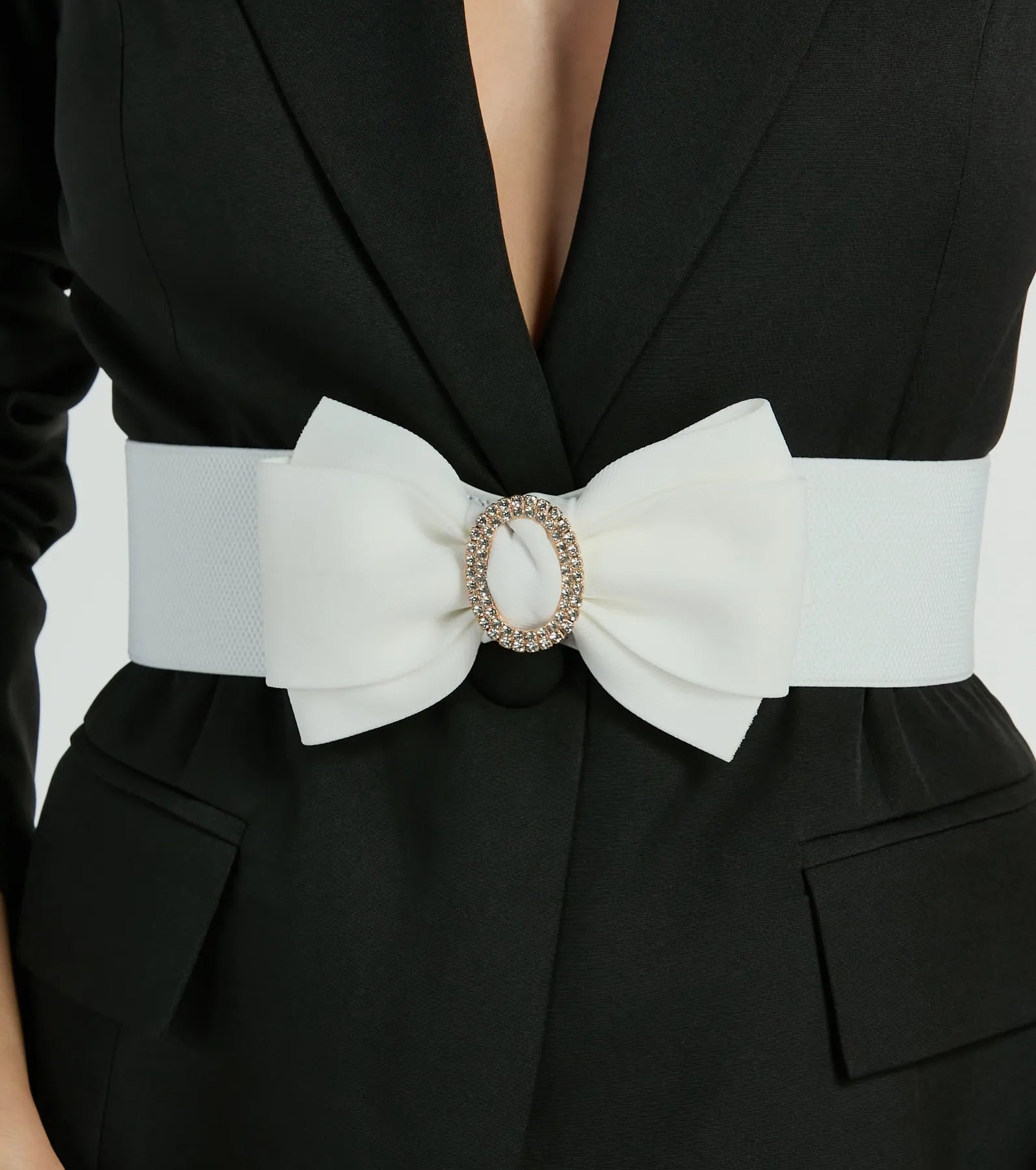 Posh Perfection Rhinestone Bow Stretch Belt