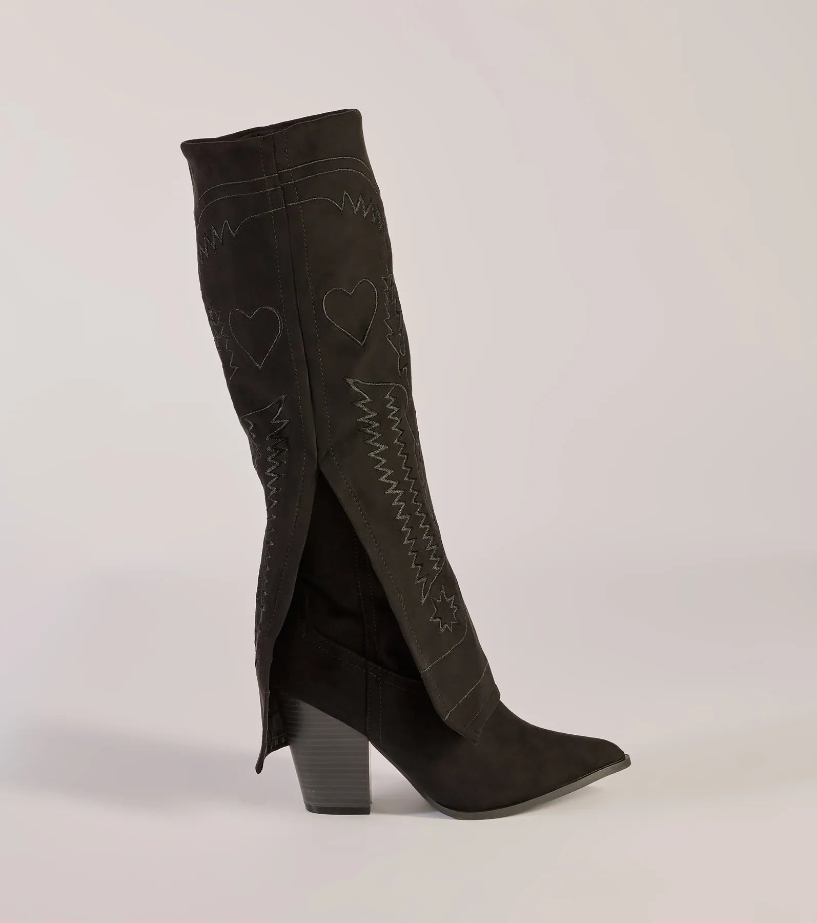 Western Flair Foldover Under-The-Knee-Boots