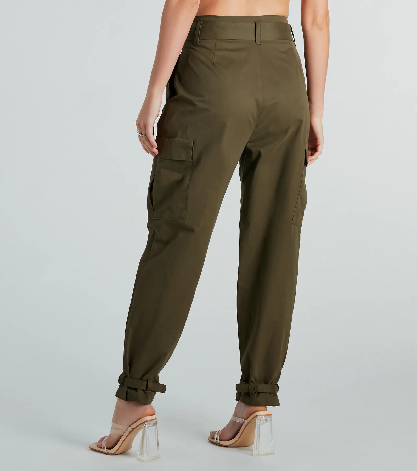 Step It Up High-Rise Paperbag Cargo Pants