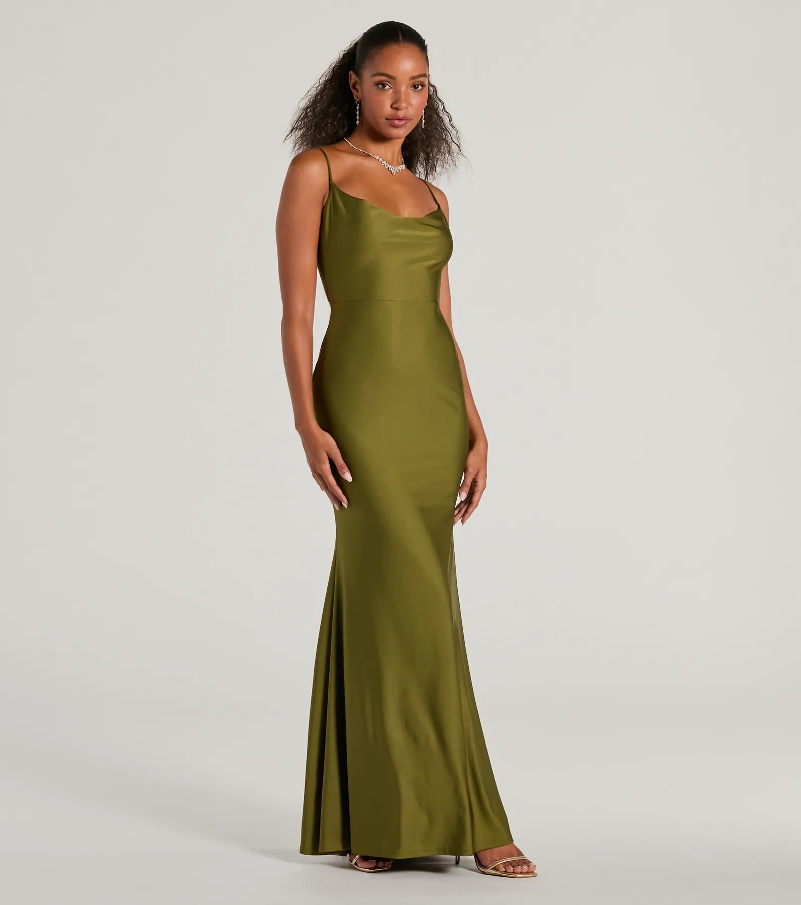 Virginia Cowl Neck Tie-Back Mermaid Formal Dress