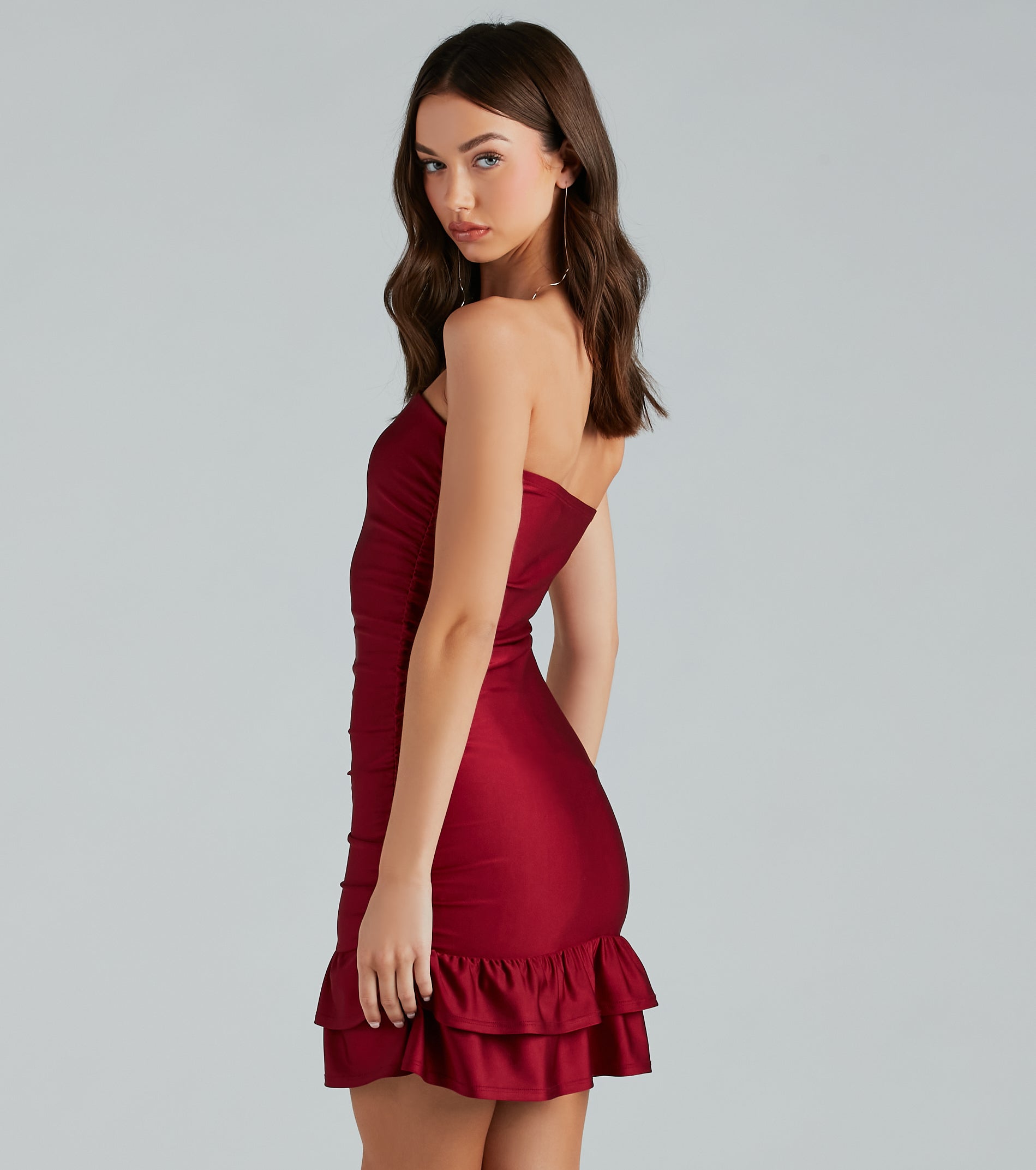 Such A Flirt Ruffled Bodycon Mini Dress