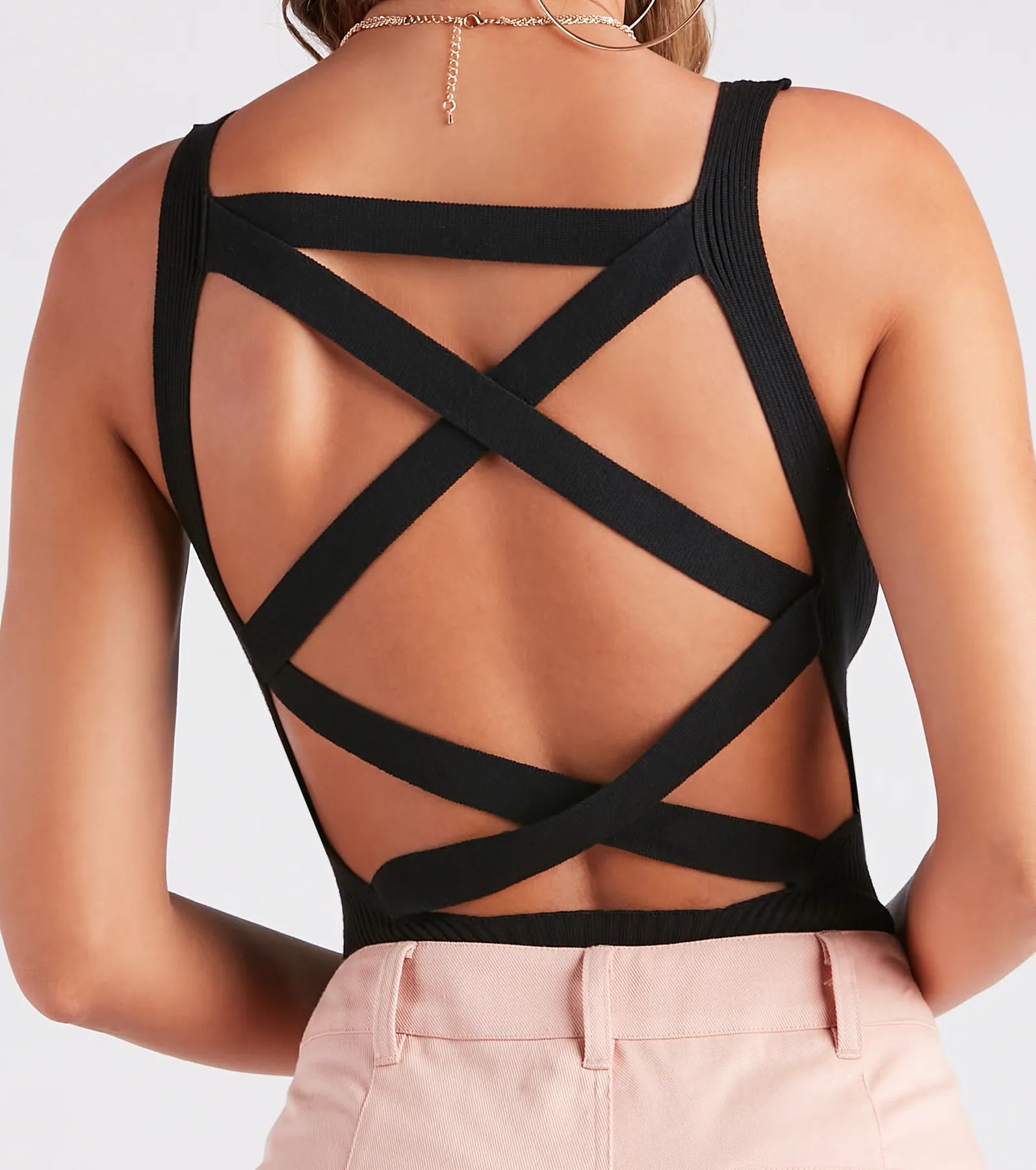 So Sultry Strappy Back Knit Bodysuit