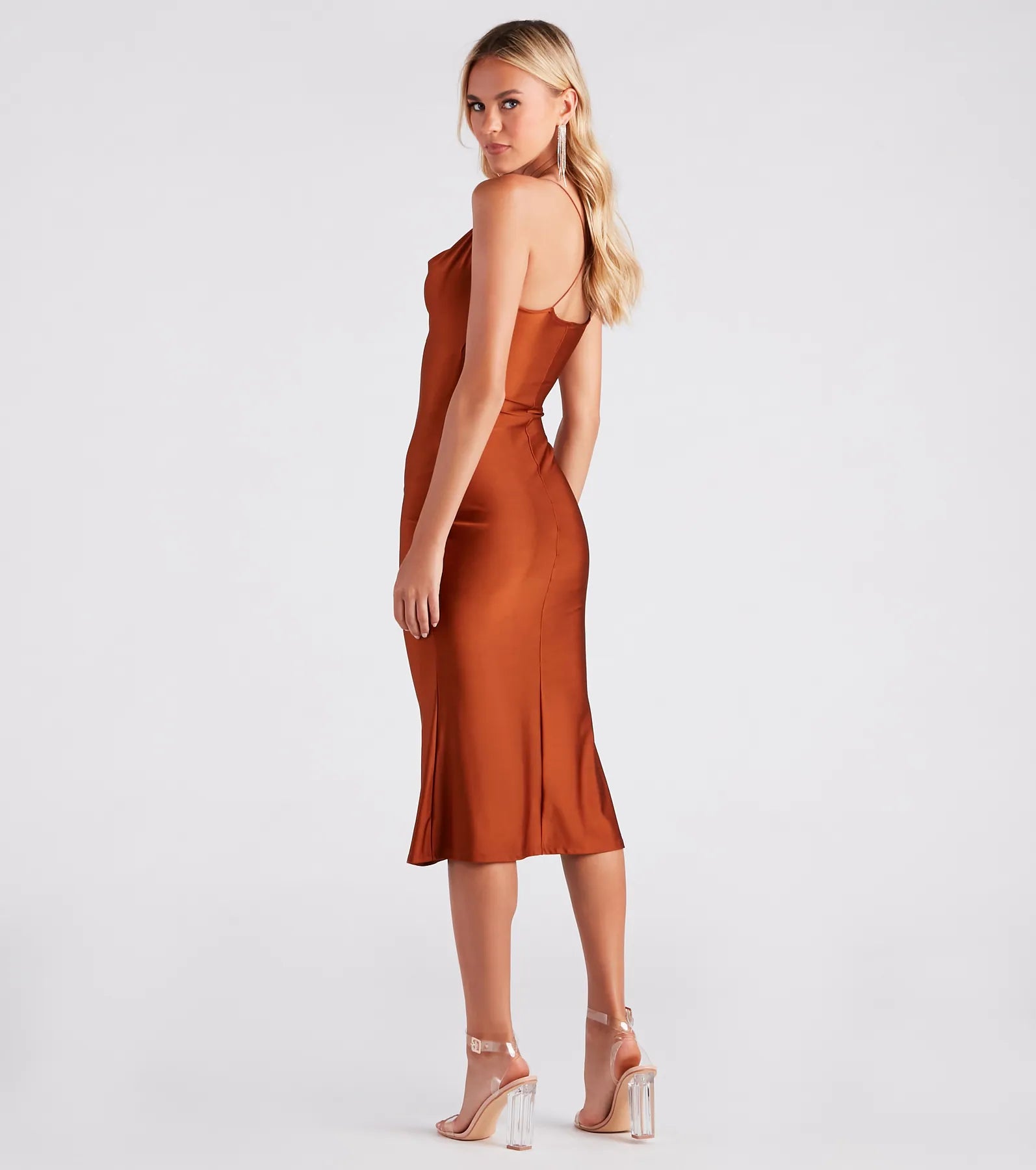 Flatter Me Satin-Knit Midi Dress