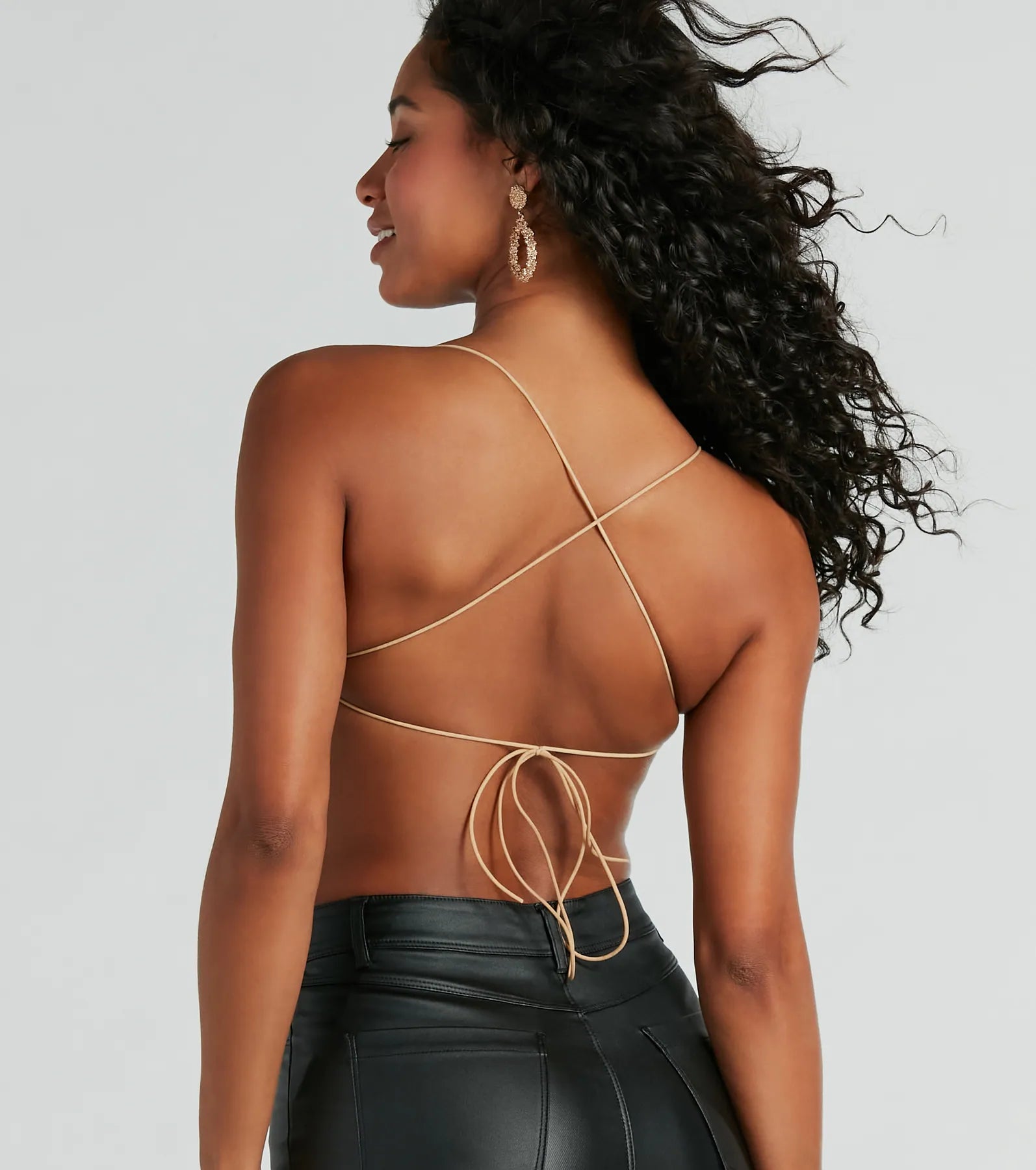 Flawless Allure Fringe Hem Open Back Crop Top