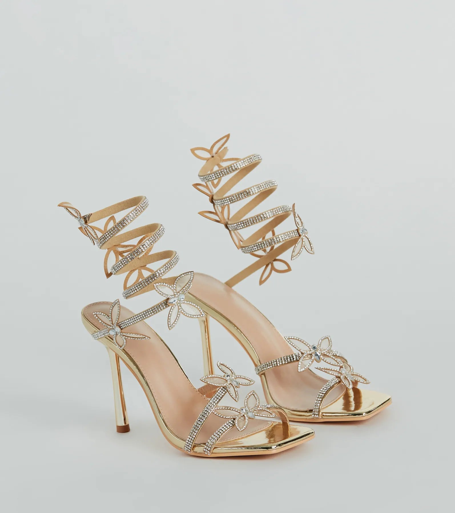 Butterfly Kiss Metallic Stiletto Heels