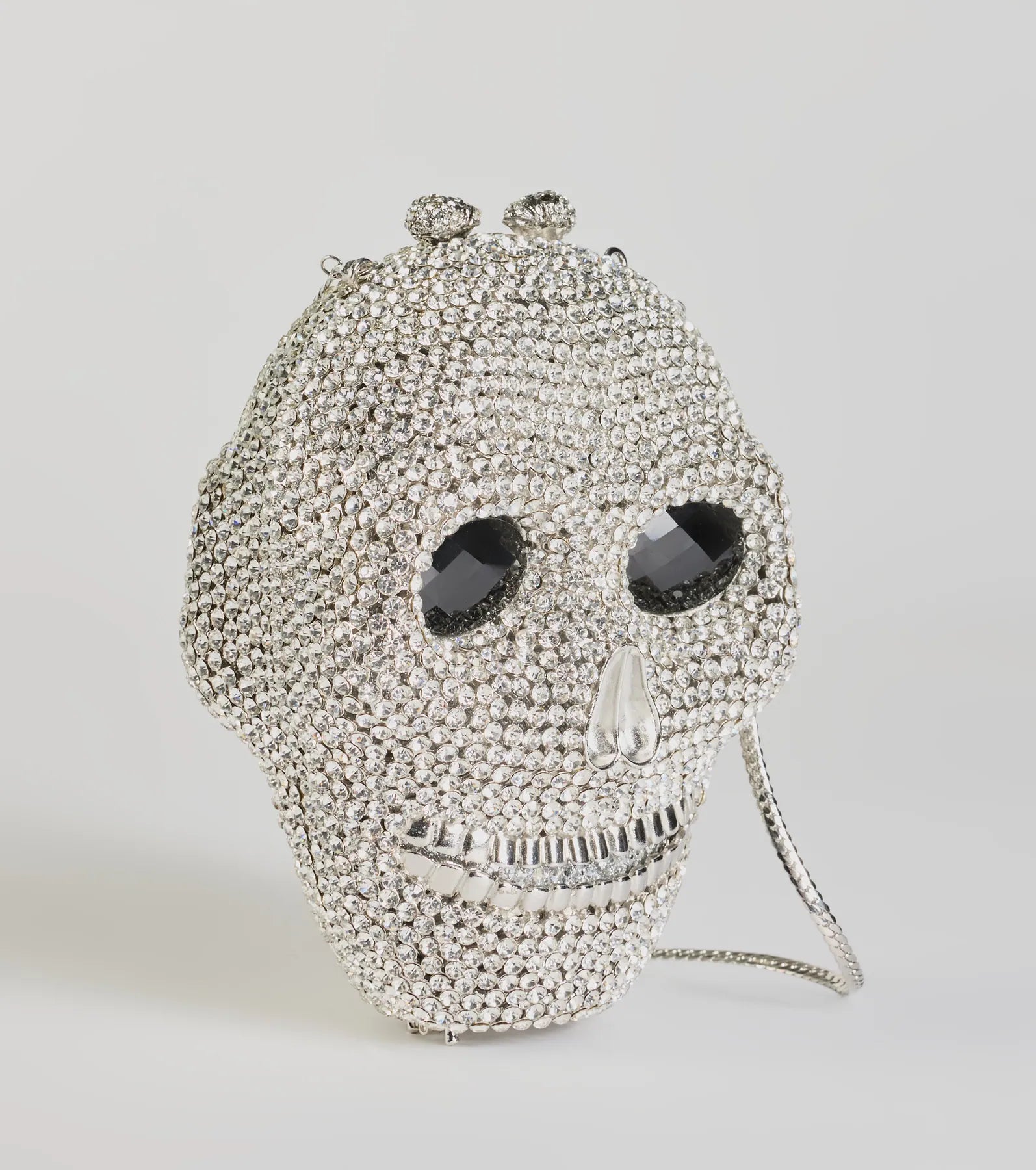 Glam Ghoul Rhinestone Skull Clutch