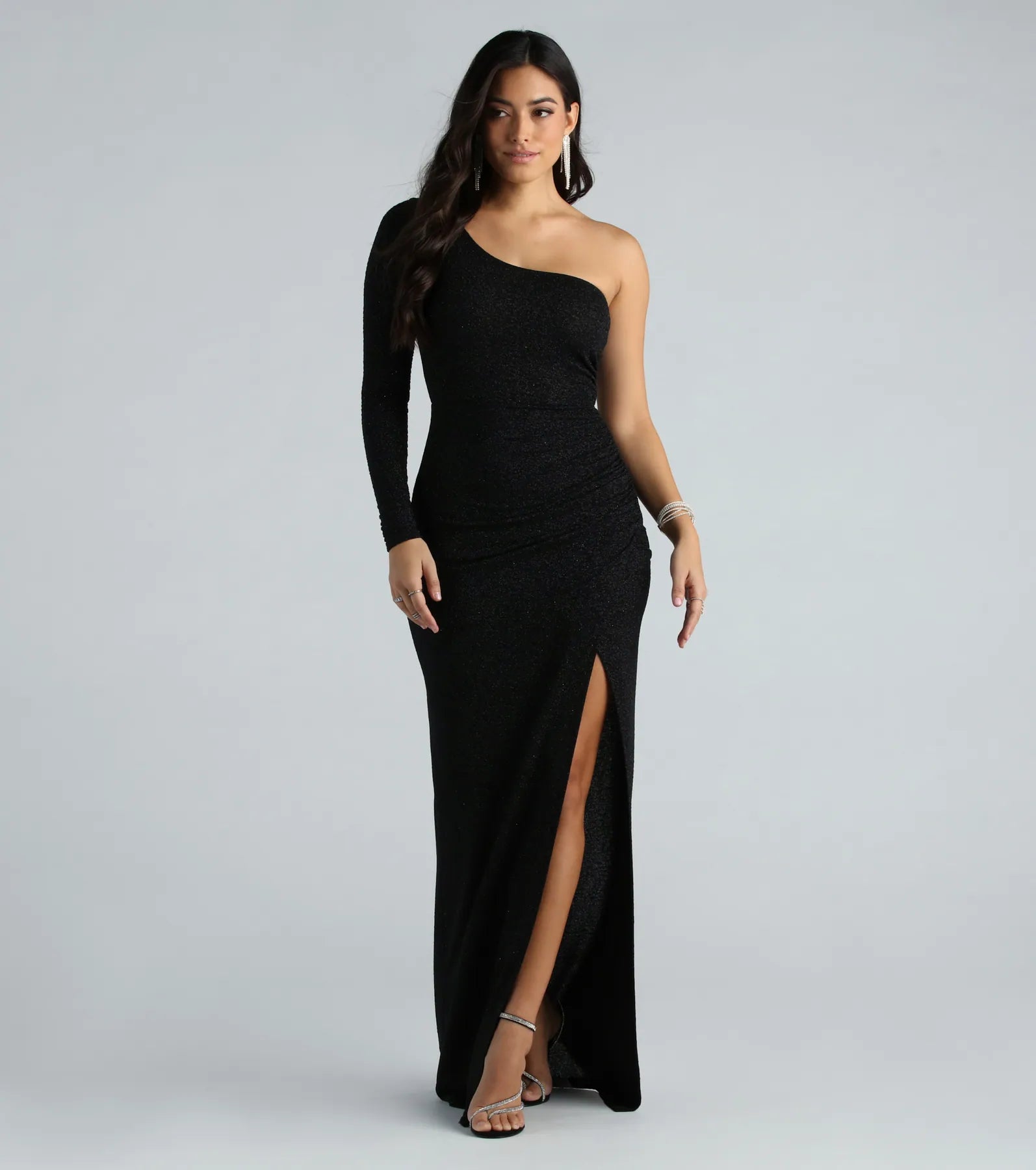 Greta Formal Glitter One Shoulder Dress