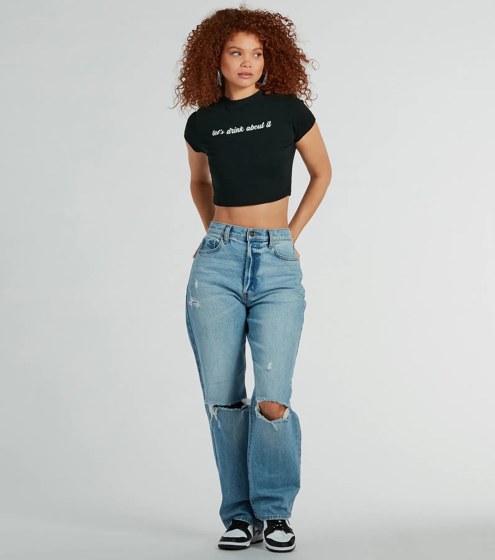 Let's Drink About It Crop Graphic Tee