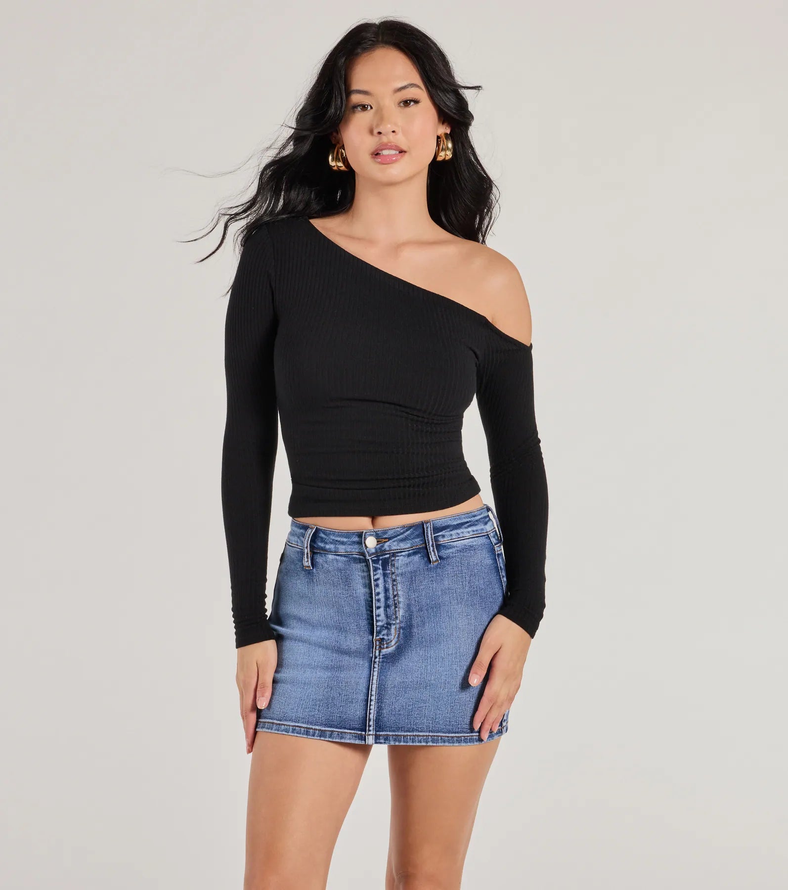 Cozy Trend Hacci Knit Off-Shoulder Long Sleeve Top