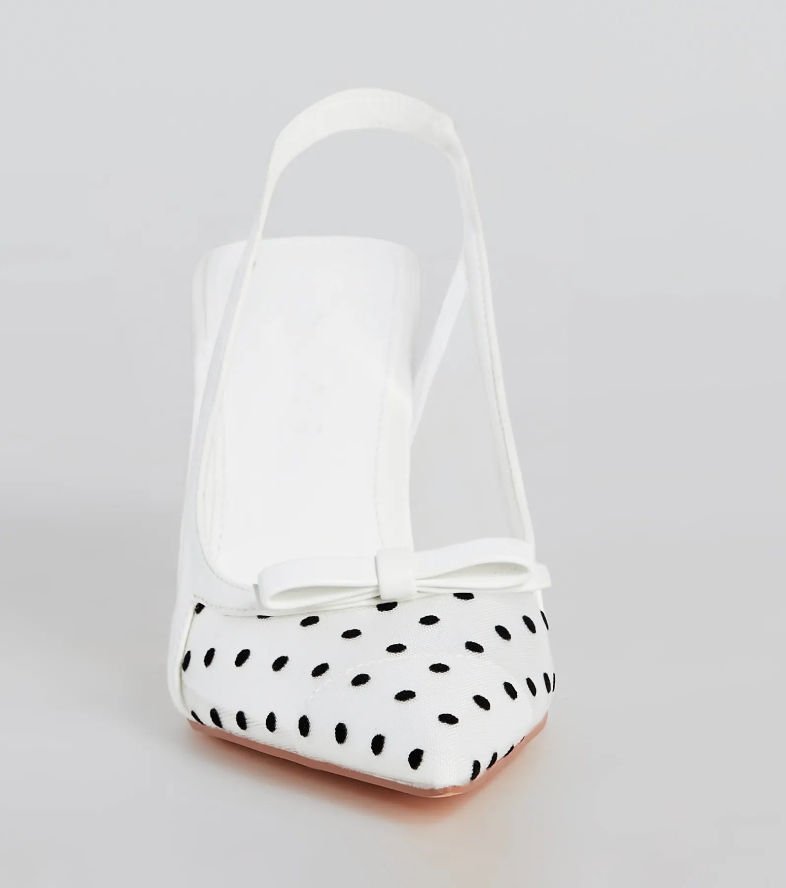 Adorably Posh Polka Dot Mesh Slingback Pumps