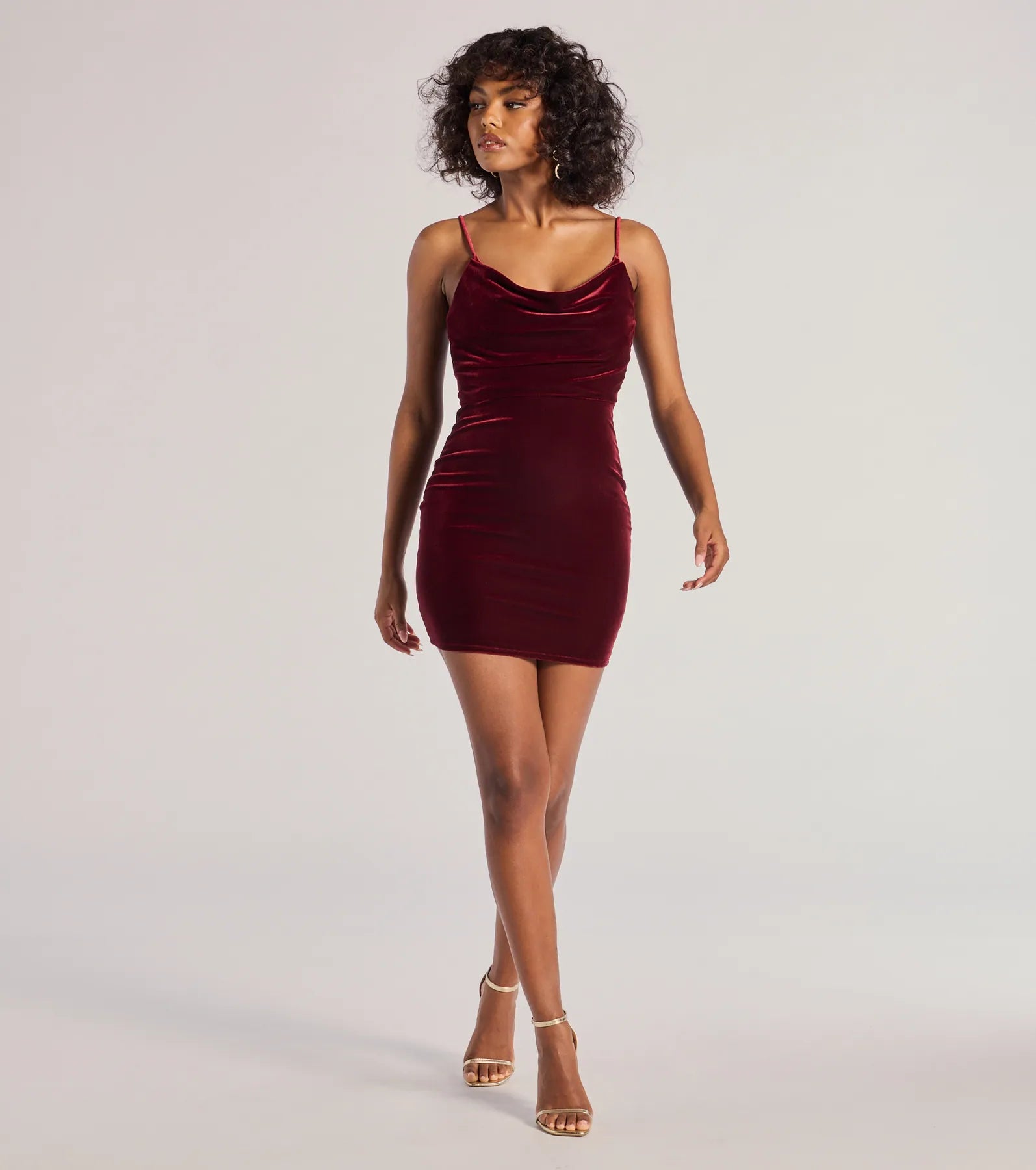 Glowing Glam Sleeveless Velvet Mini Dress