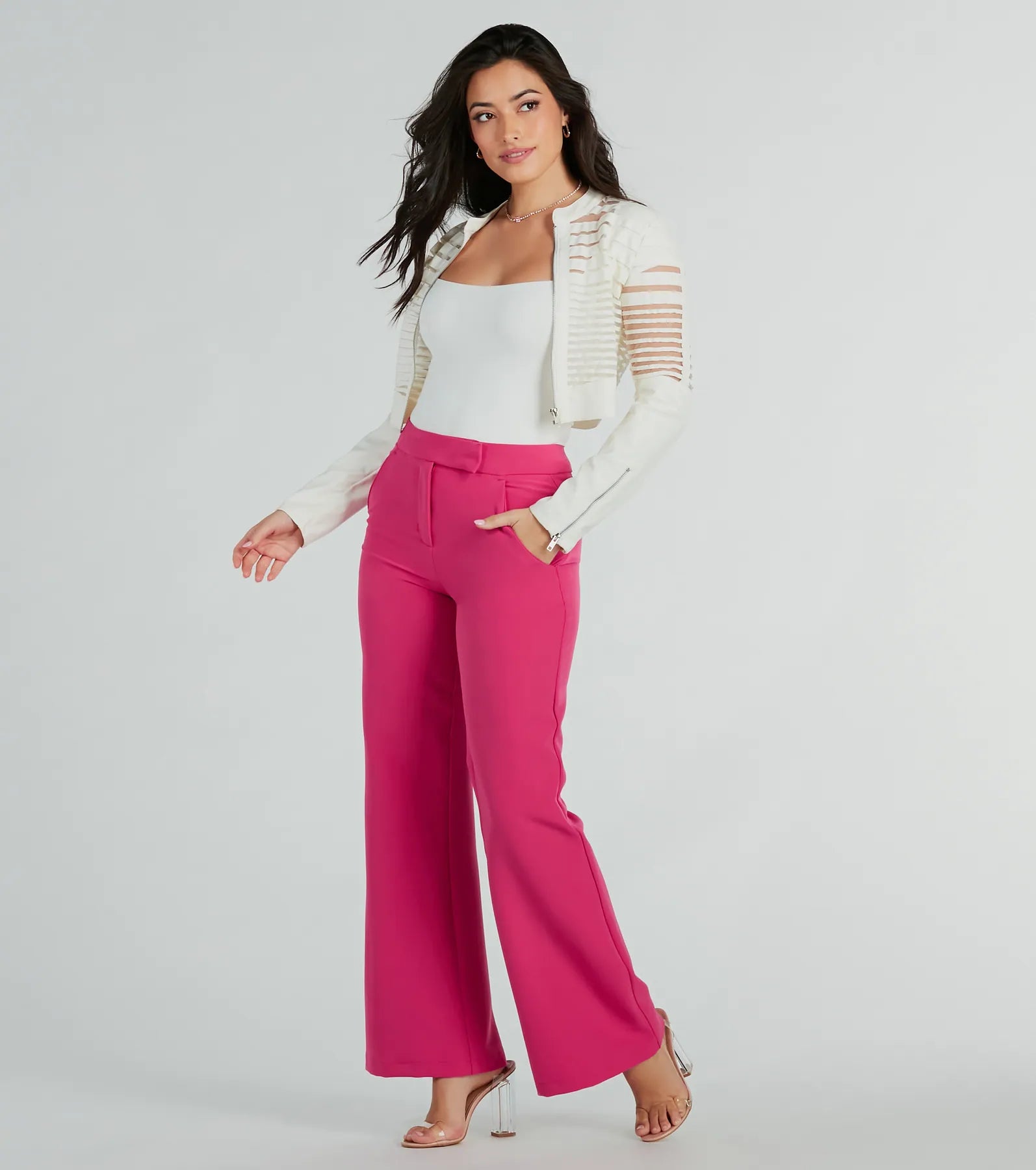 Perfectly Chic High Waist Straight-Leg Trouser Pants