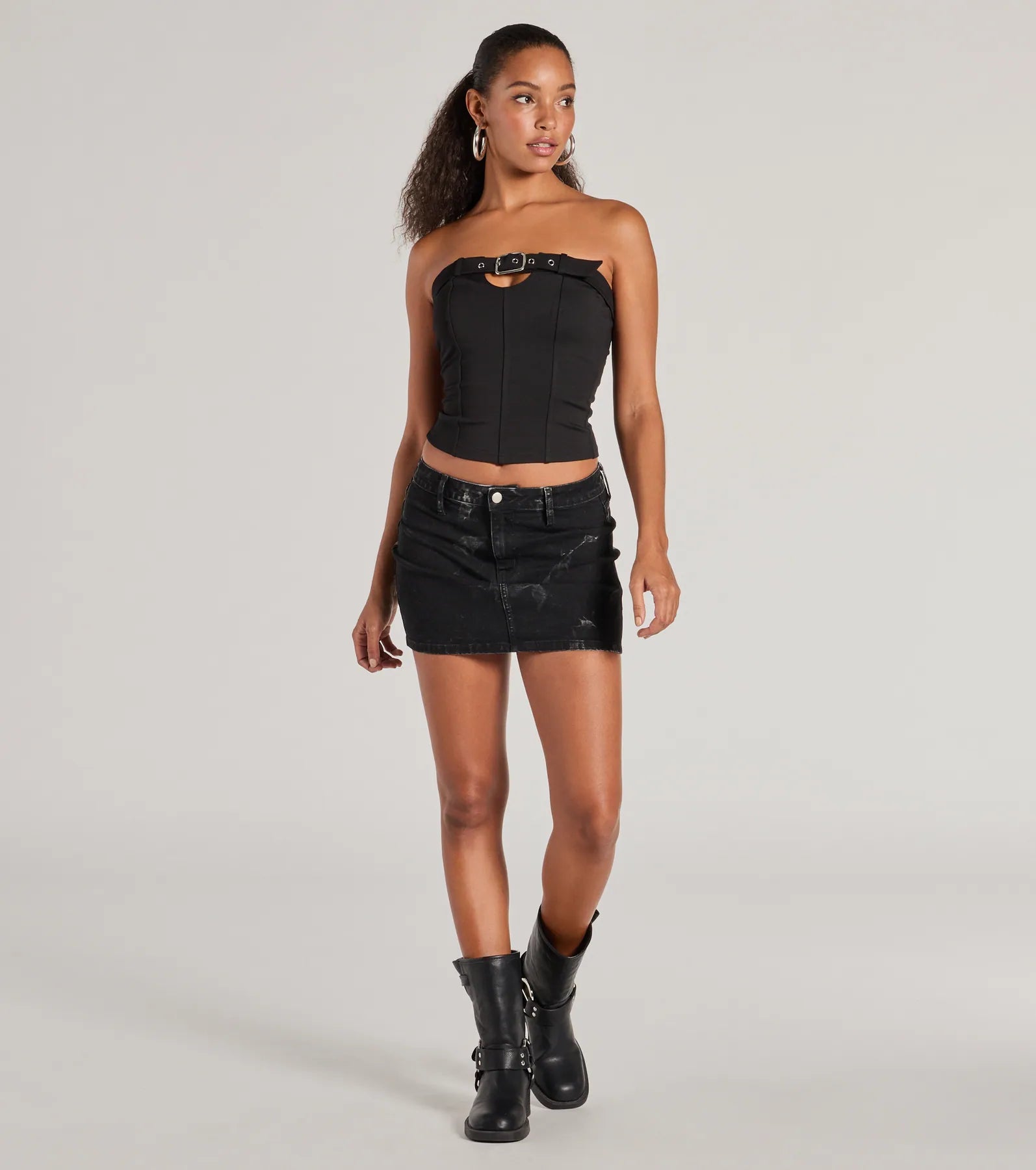 Trendy Edge Buckle Strap Tube Top