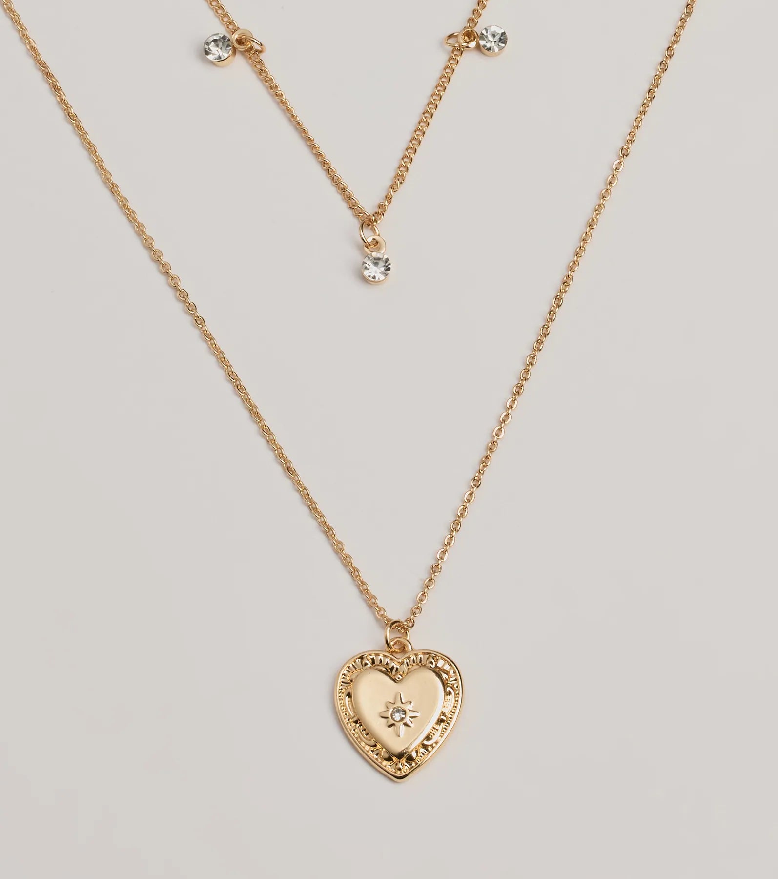 Fall In Love Heart Pendant Layered Necklace