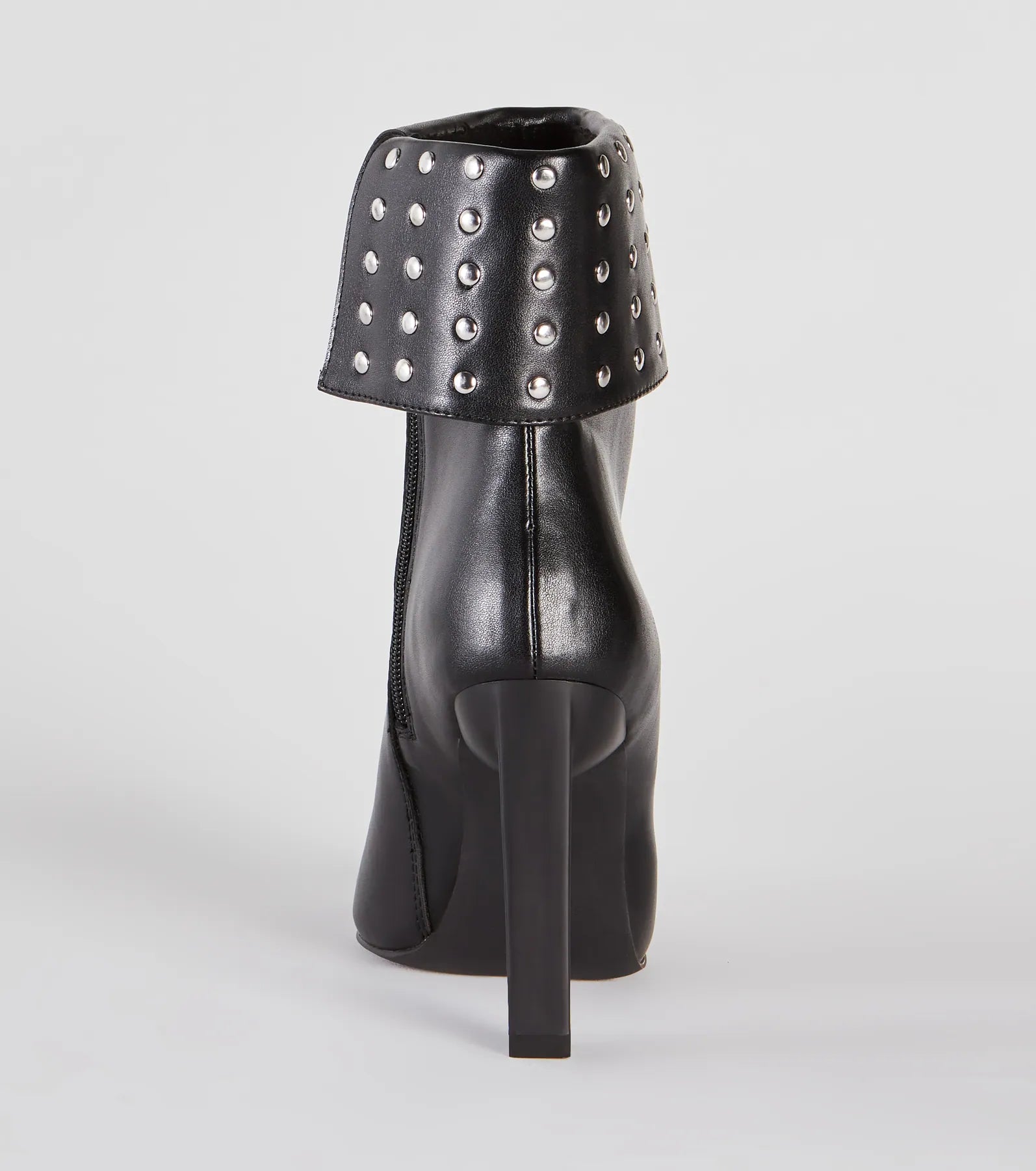 Stylishly Studded Faux Leather Stiletto Booties