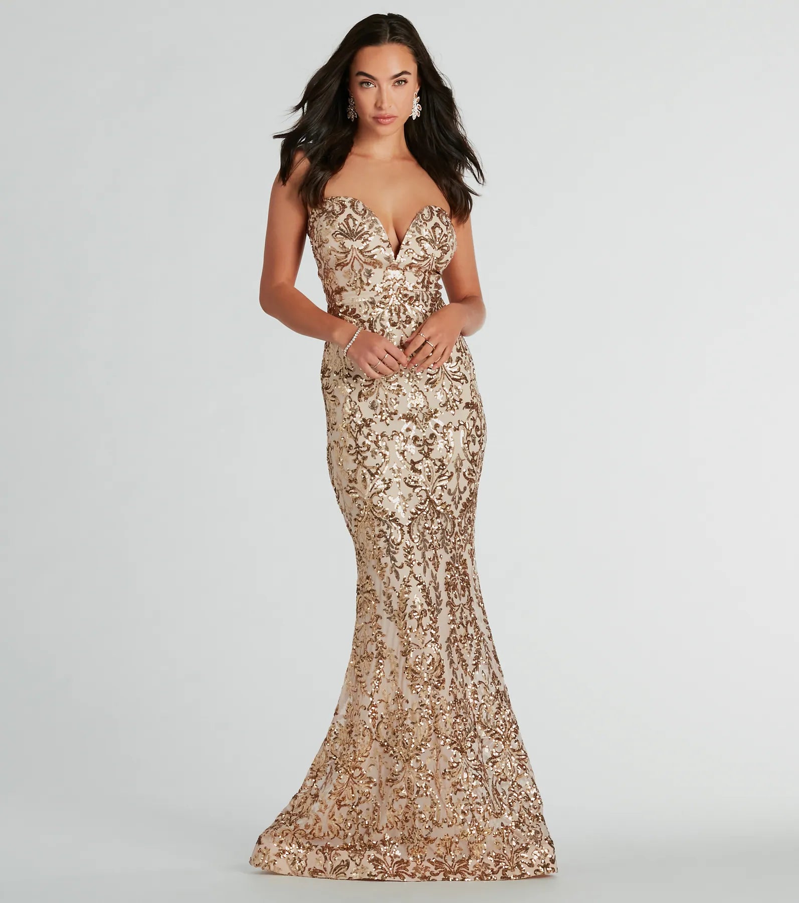 Leighton Formal Sequin Strapless Mermaid Dress