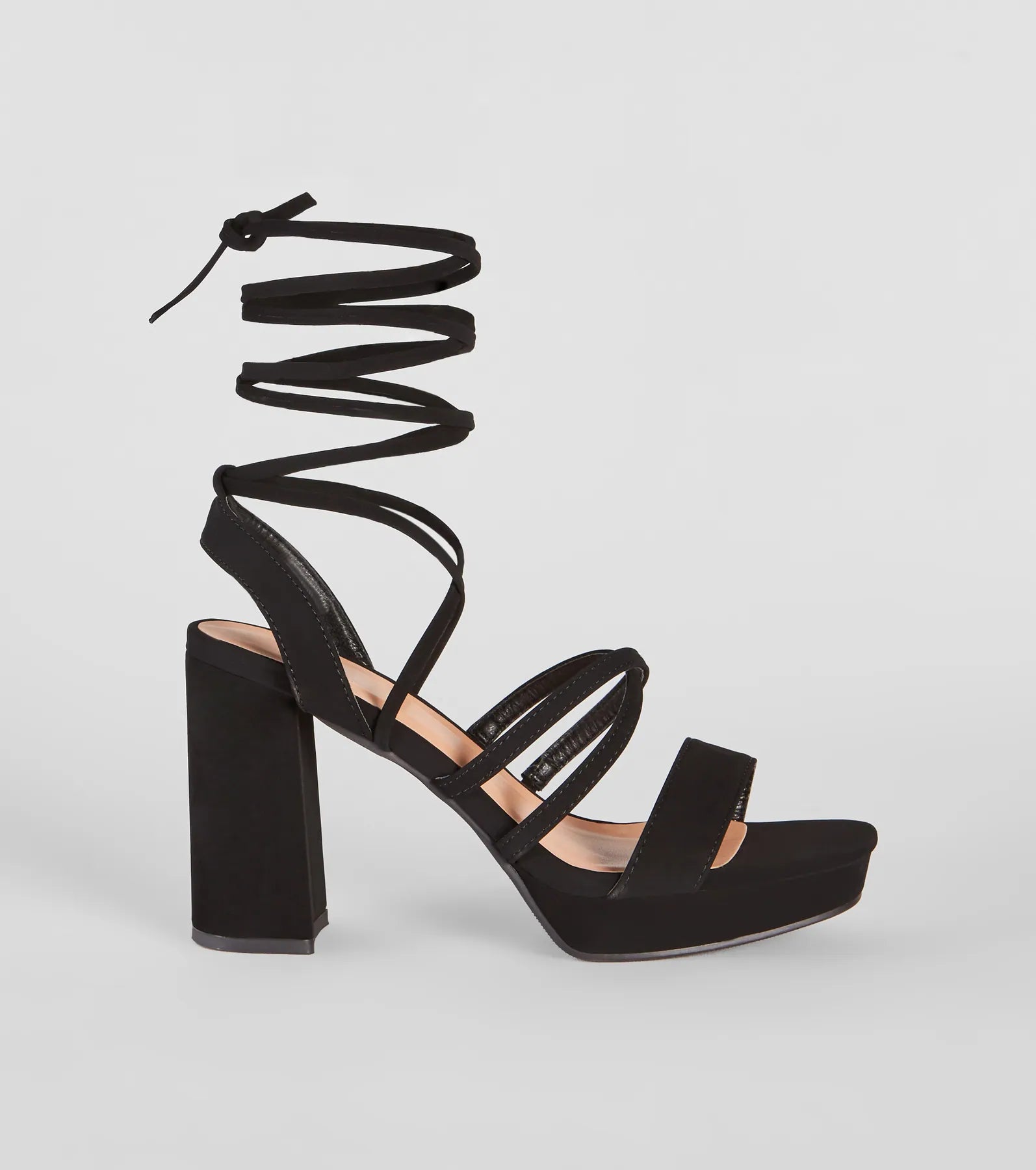 Drama Alert Lace-Up Platform Block Heels