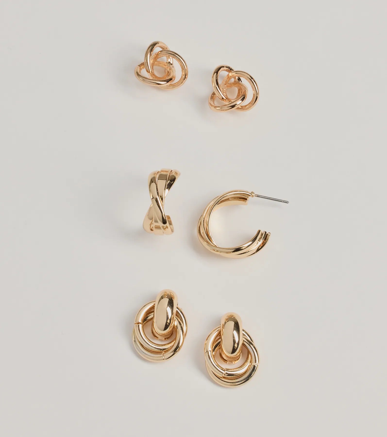 Chic Twist Three-Pack Earrings Set