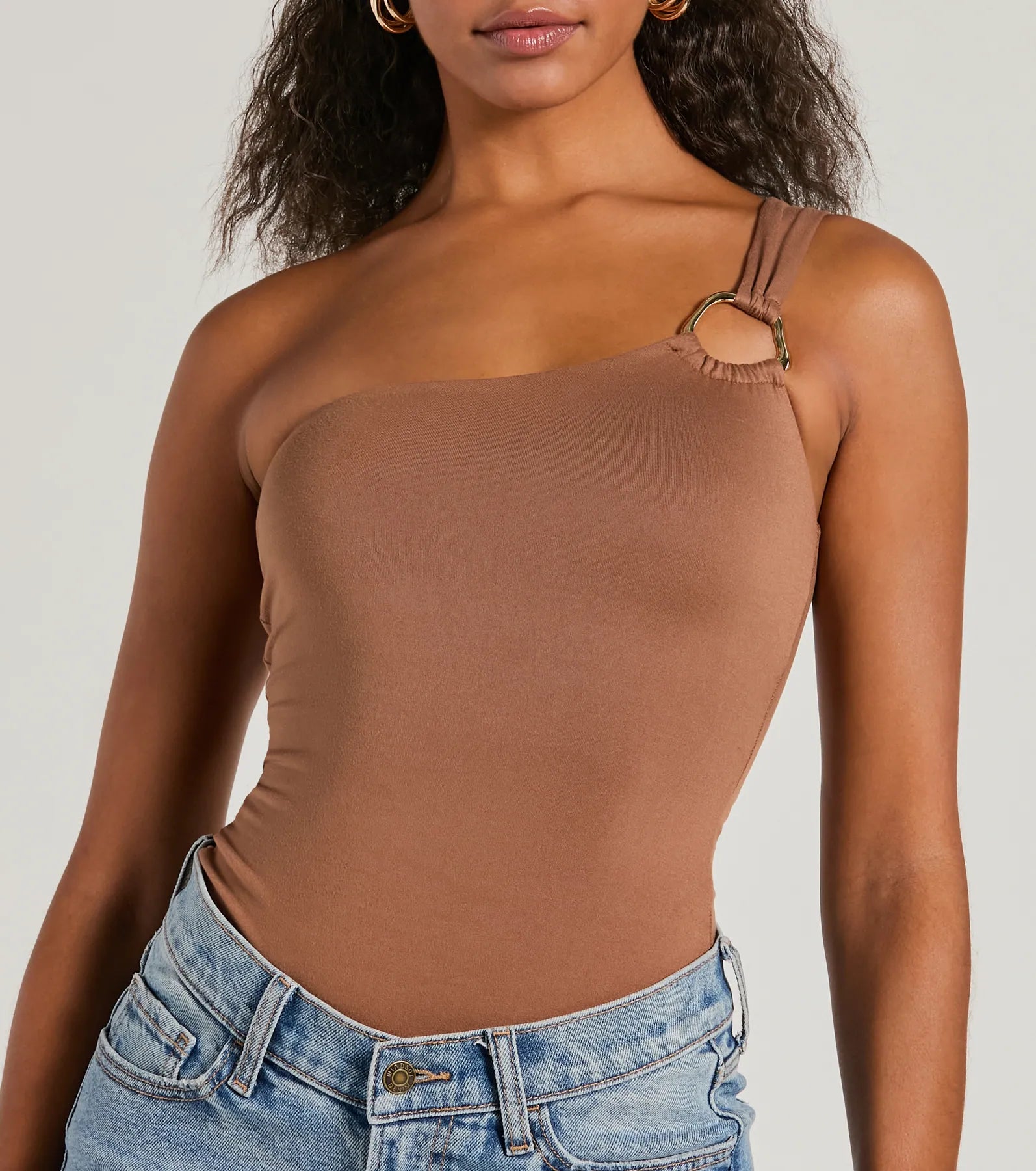 Perfect Piece One-Shoulder Hoop Bodysuit