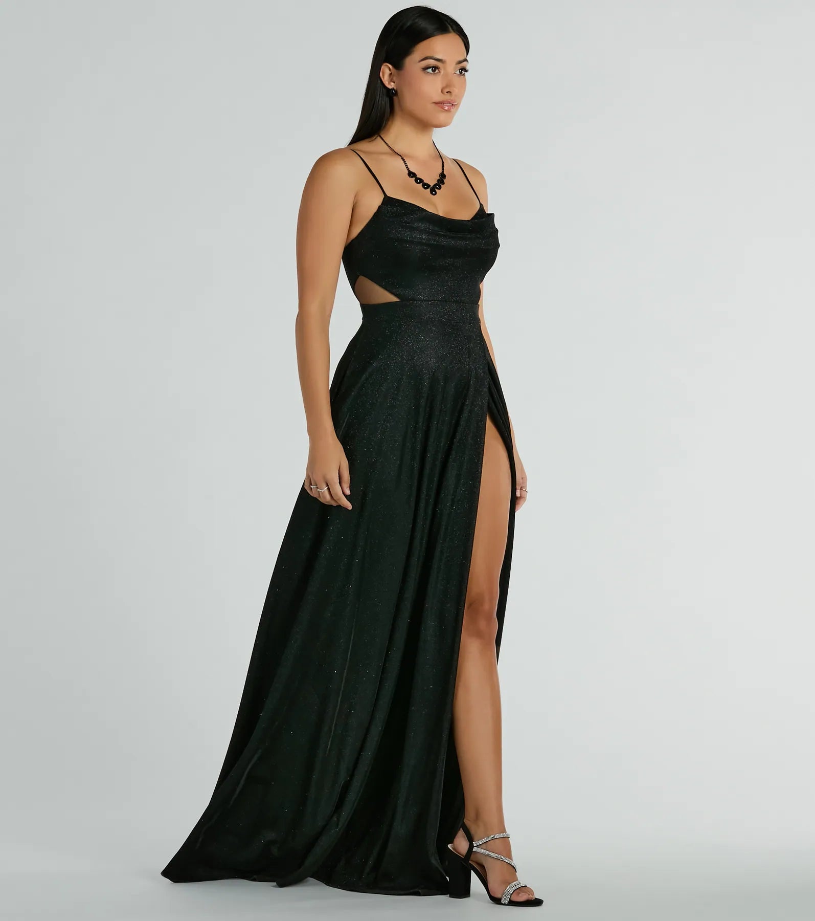 Emmeline Glitter Woven A-Line Formal Dress