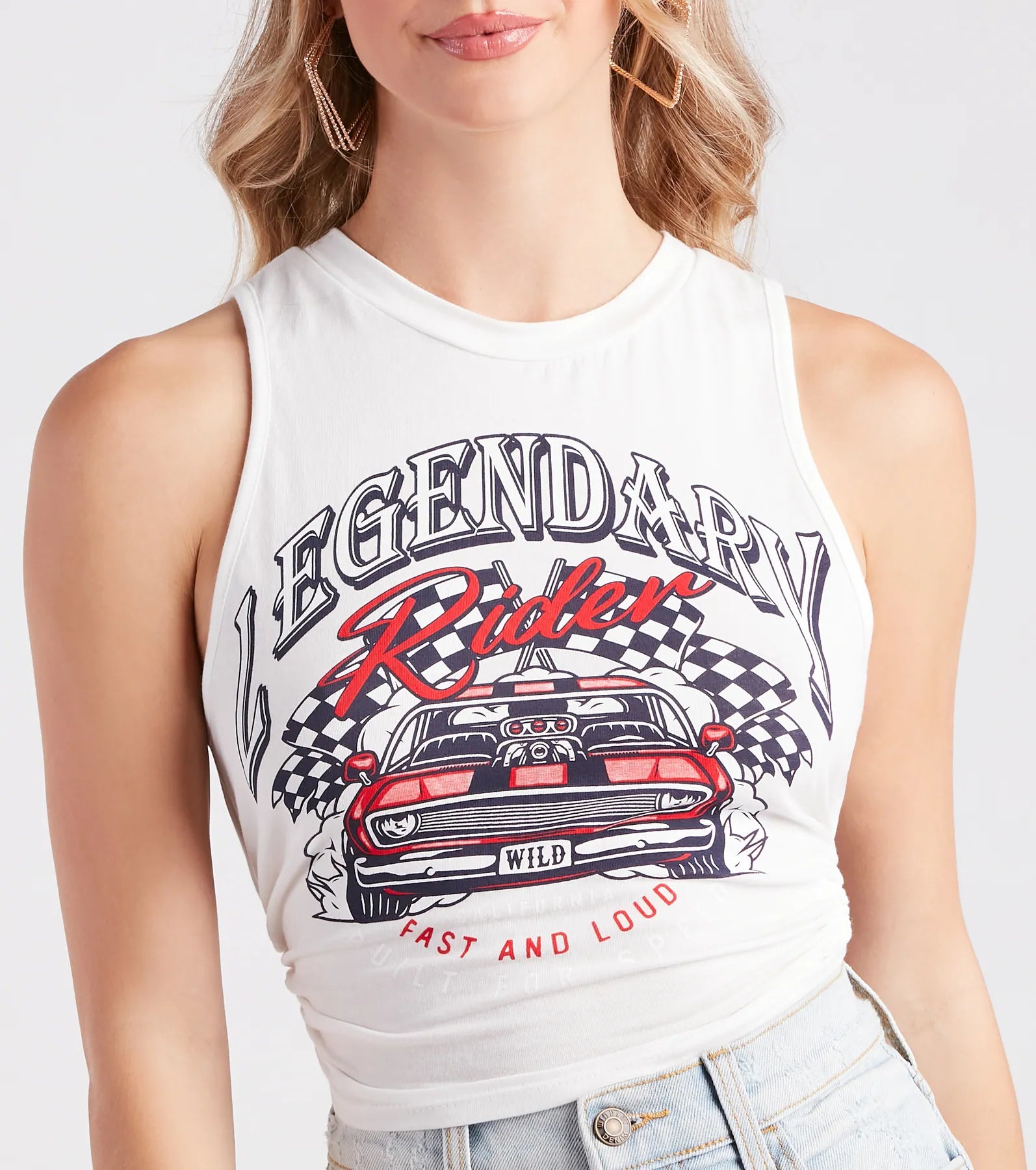 Legendary Rider Cropped Graphic Tank