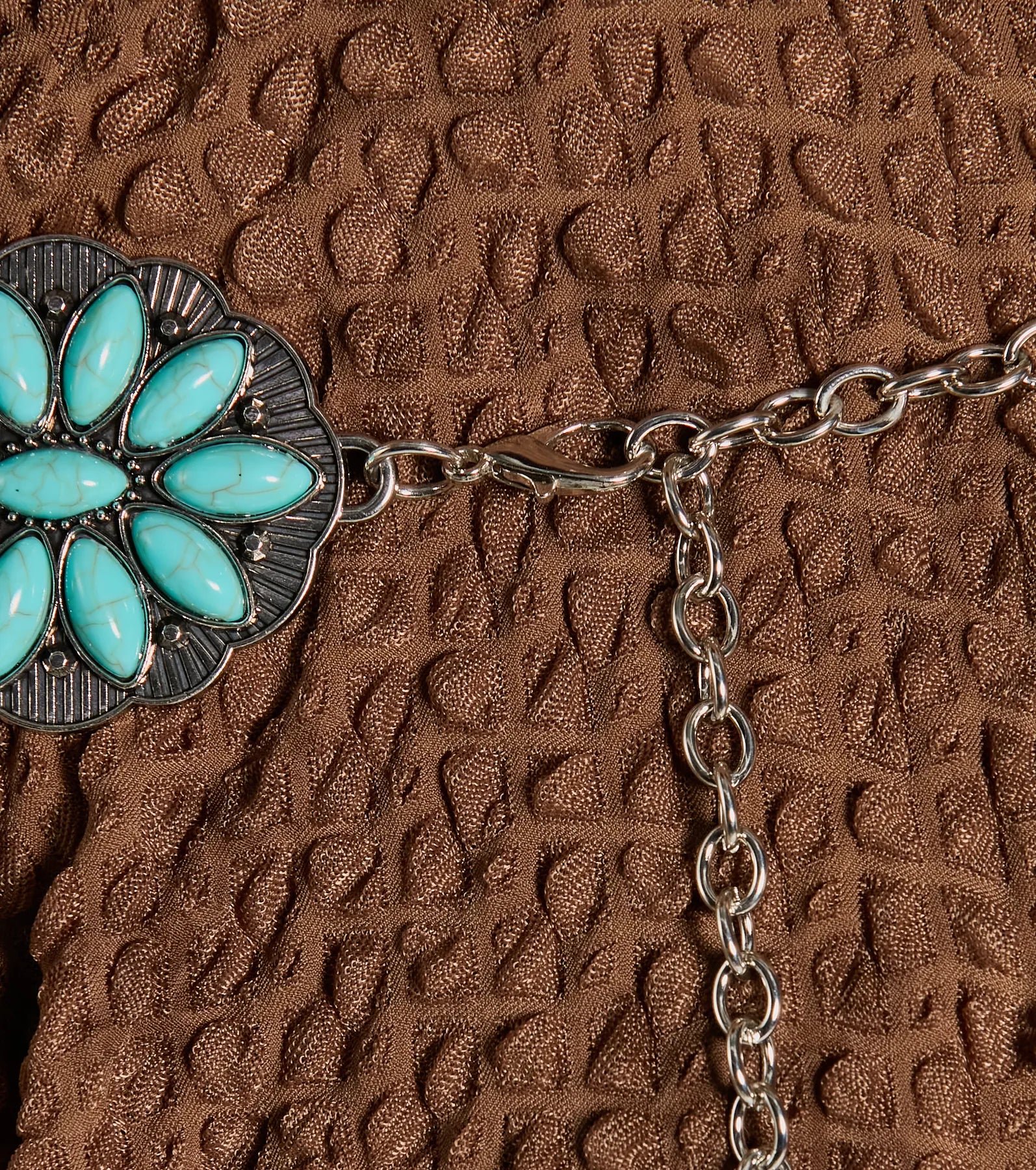 Land And Sea Flower Stone Concho Belt